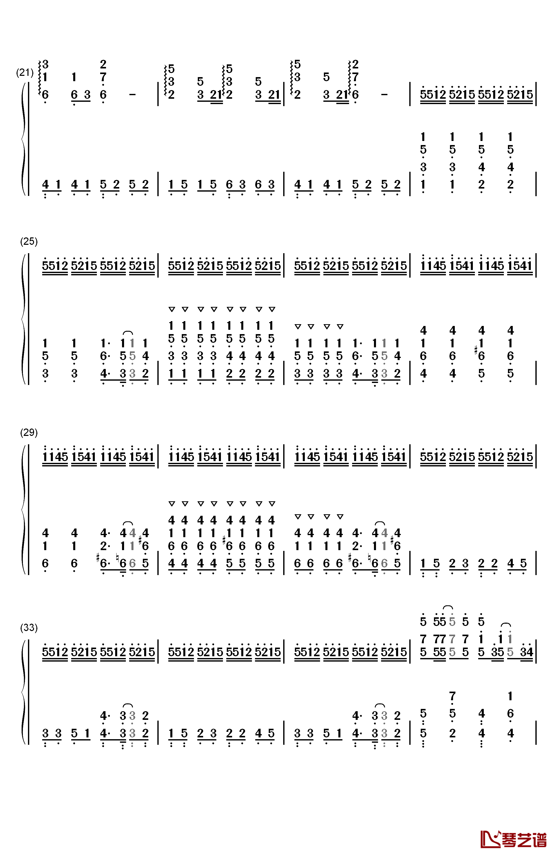 Summer完美版钢琴简谱-数字双手-久石让2
