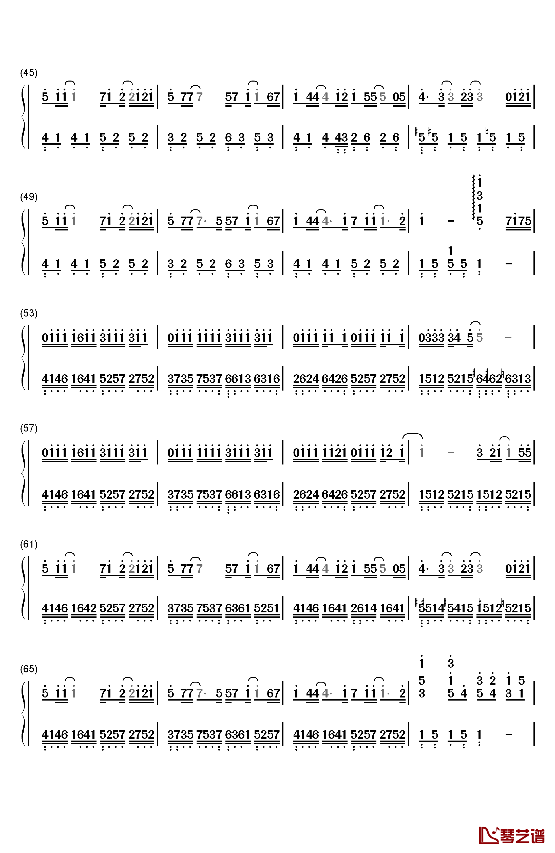 疑心病钢琴简谱-数字双手-任然3
