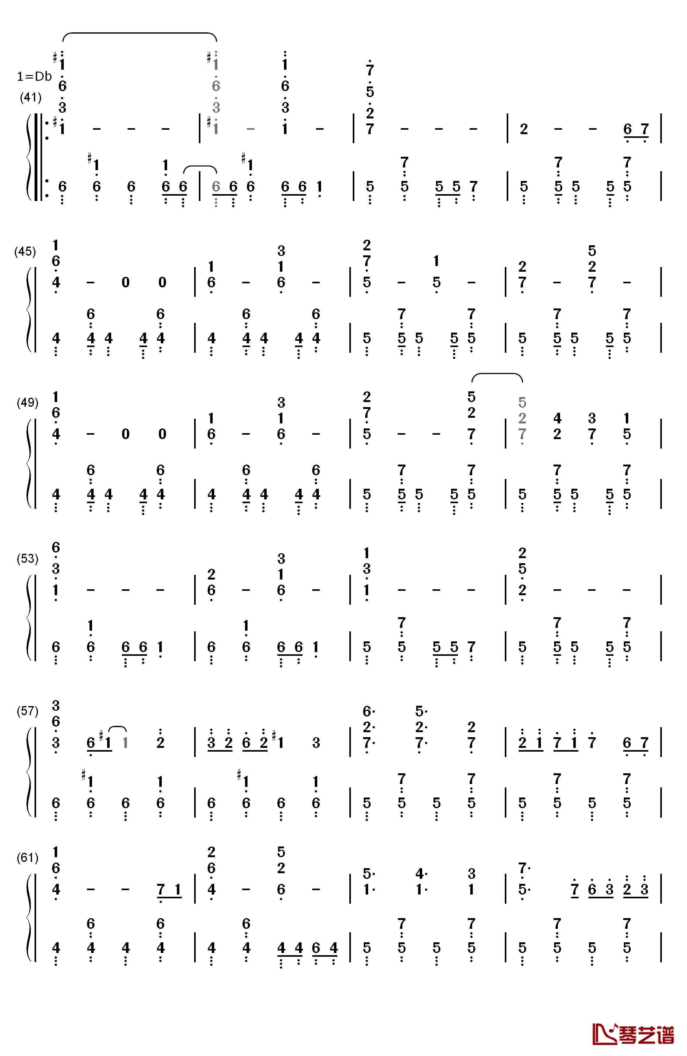 初音未来的消失钢琴简谱-数字双手3