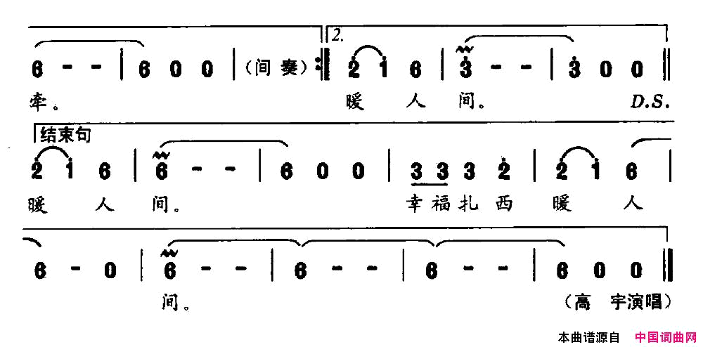 青藏高原我心中的画卷简谱-高宇演唱-施翔/吴大同词曲1