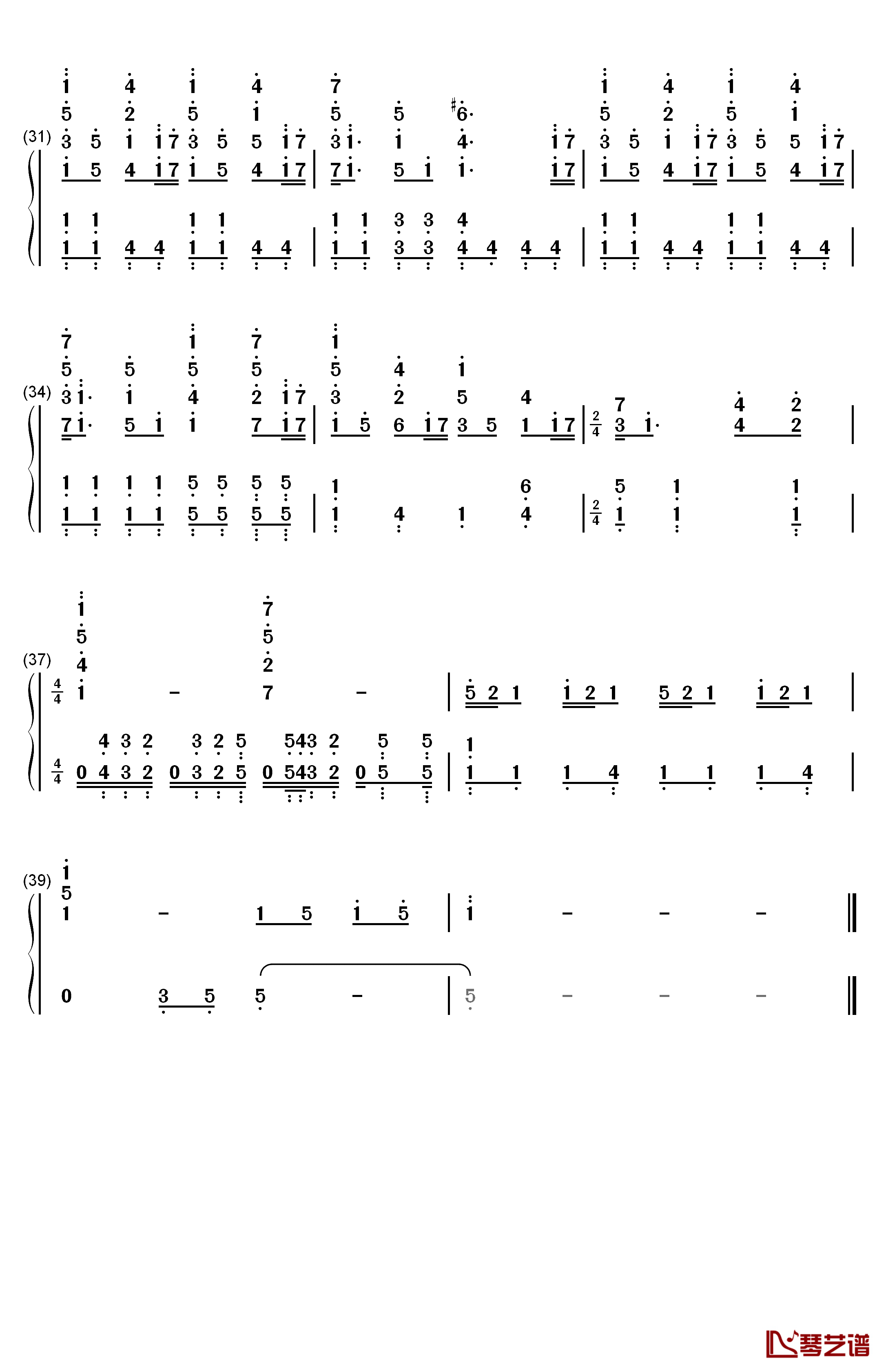 Jurassic Park Main Theme钢琴简谱-数字双手-John Williams3