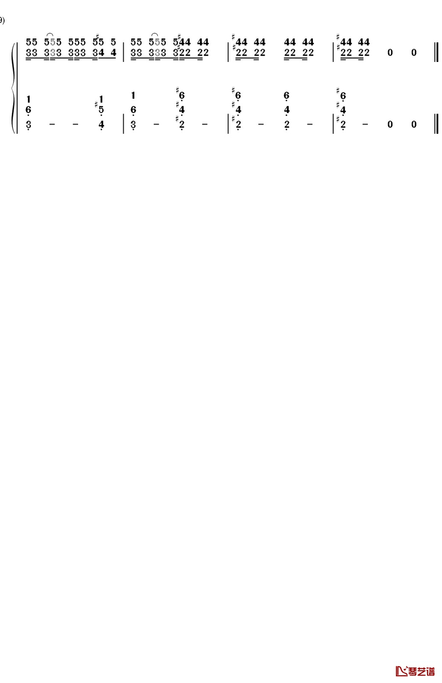 パラジクロロベンゼン钢琴简谱-数字双手-镜音レン8
