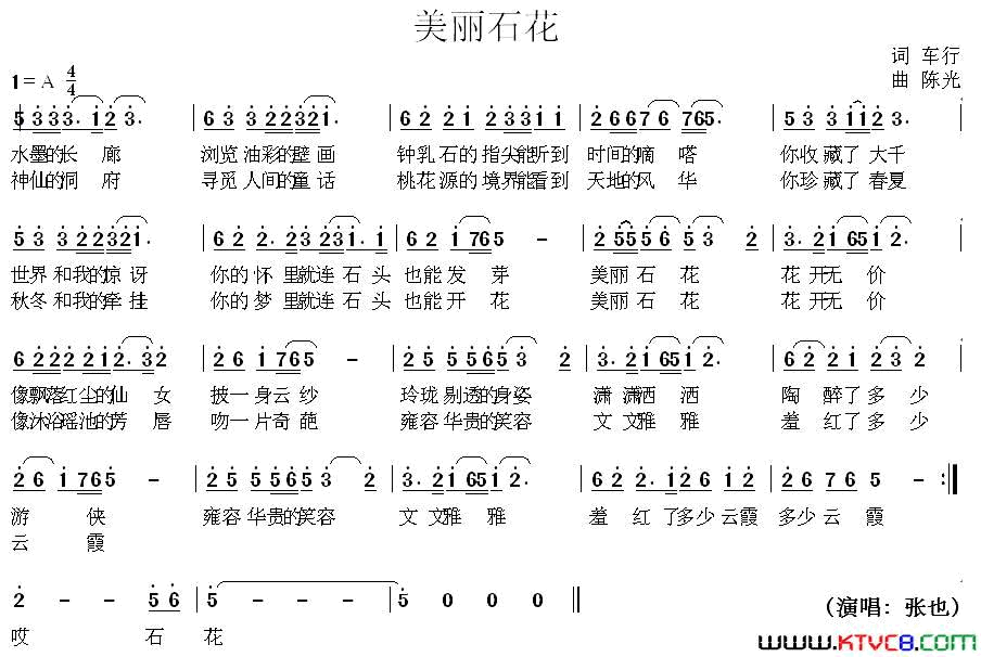 美丽石花简谱1