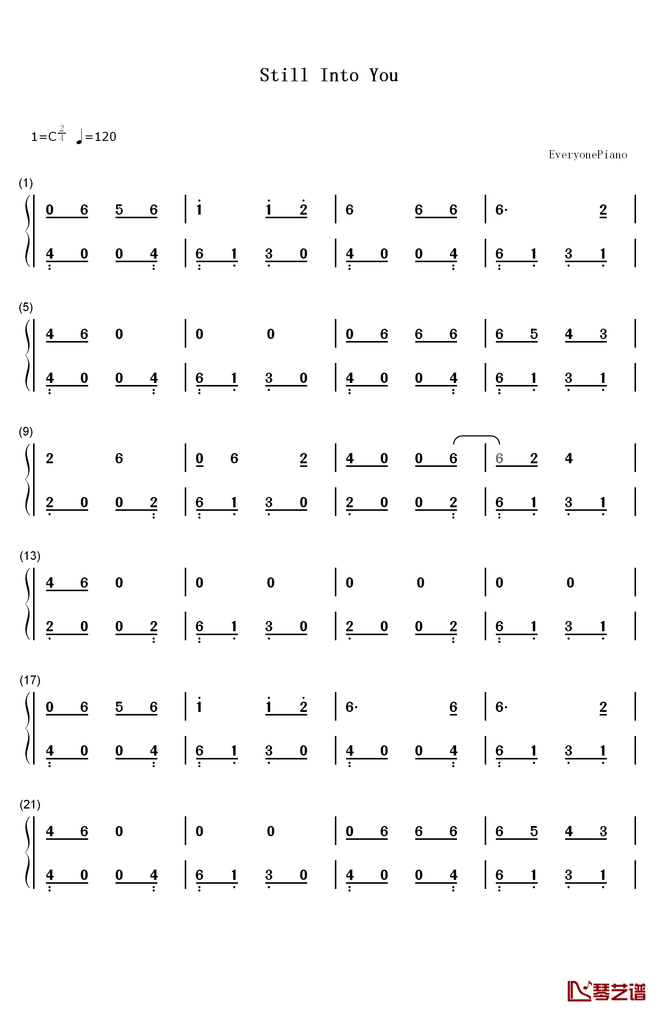 Still Into You钢琴简谱-数字双手-Paramore1