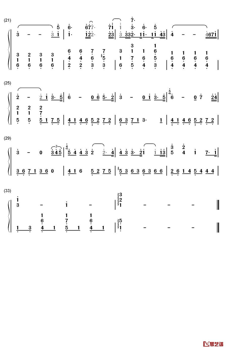 Winter II钢琴简谱-数字双手-Be Factory2