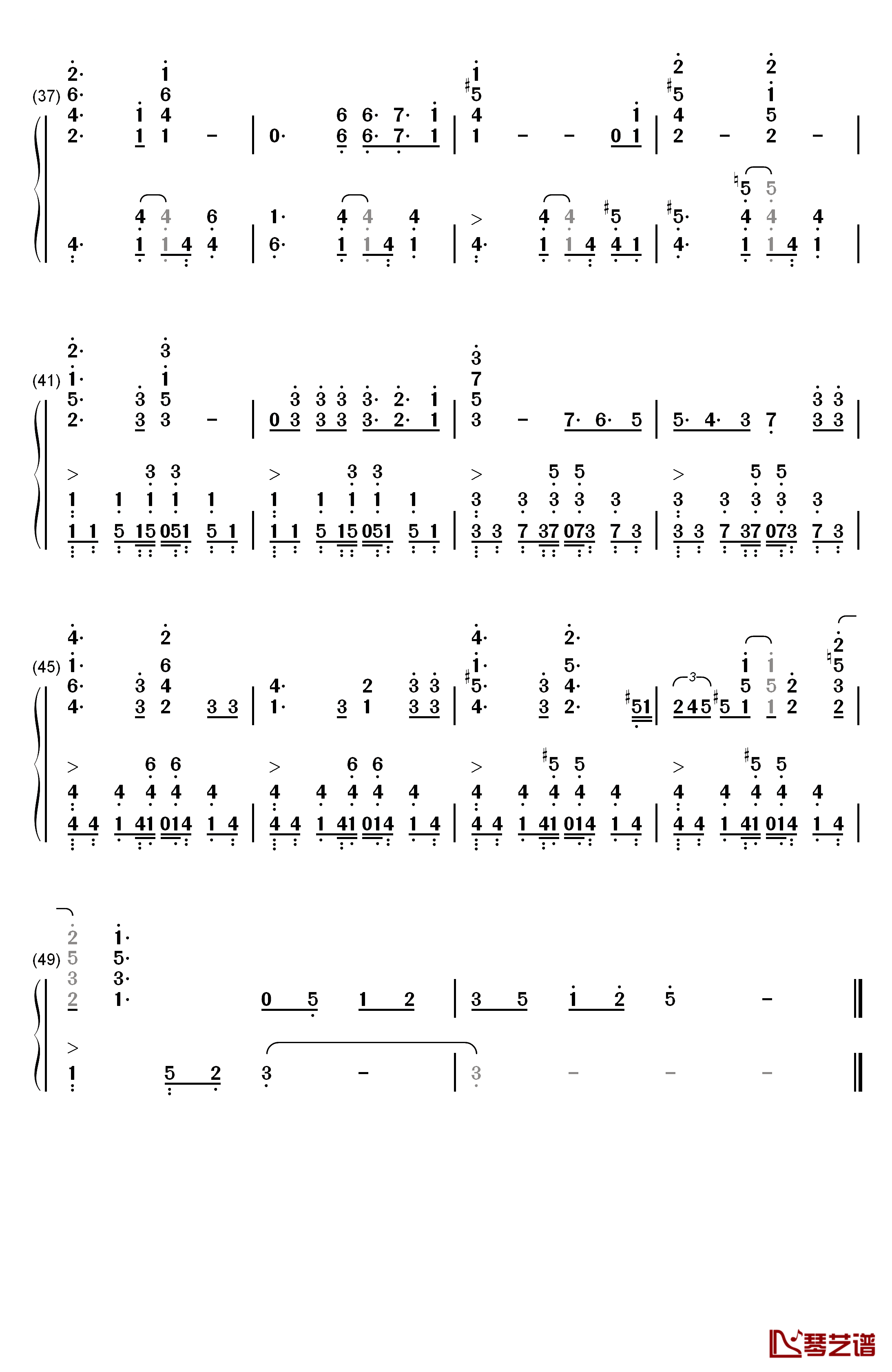 Red Swan钢琴简谱-数字双手-Yoshiki Hyde3