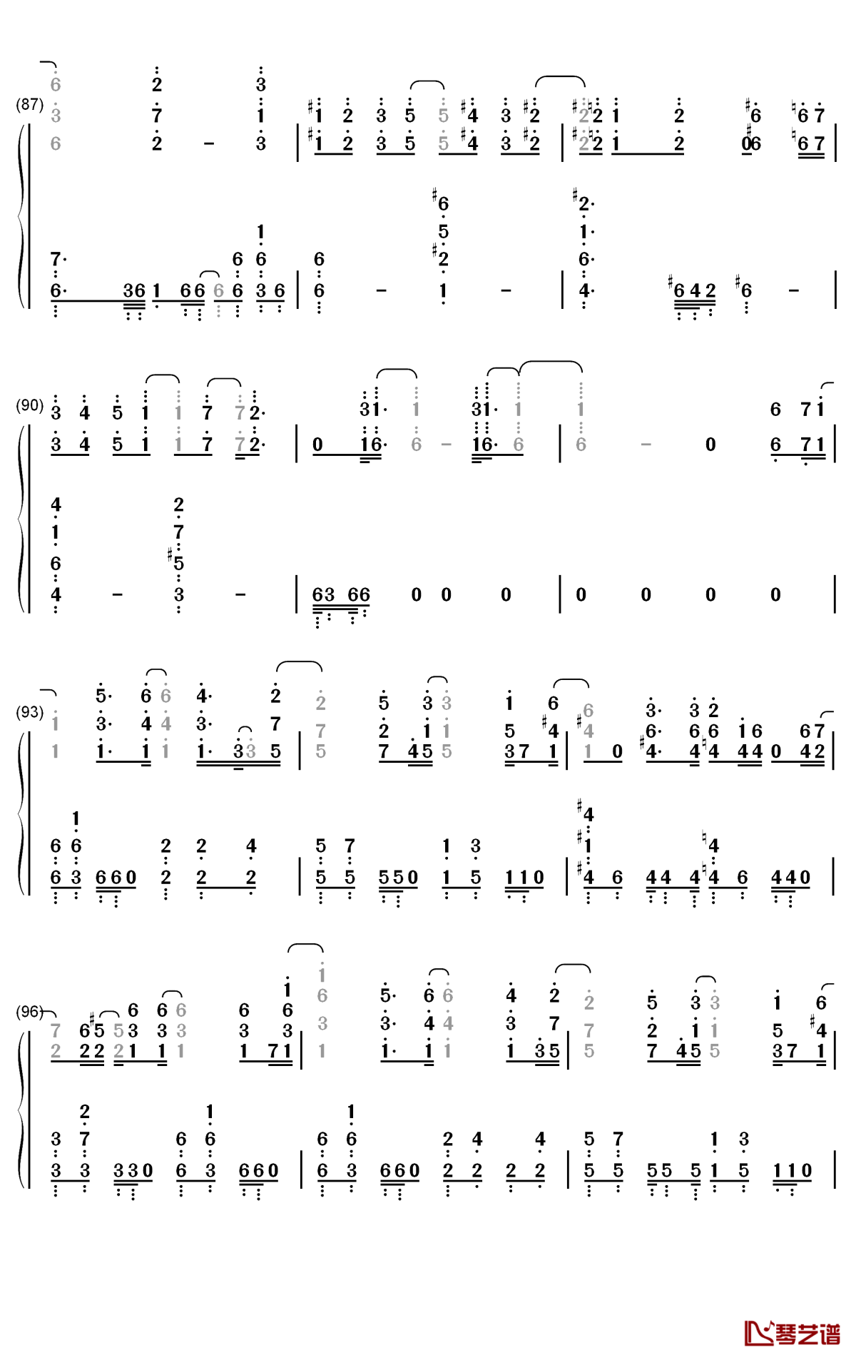 感電钢琴简谱-数字双手-米津玄师8