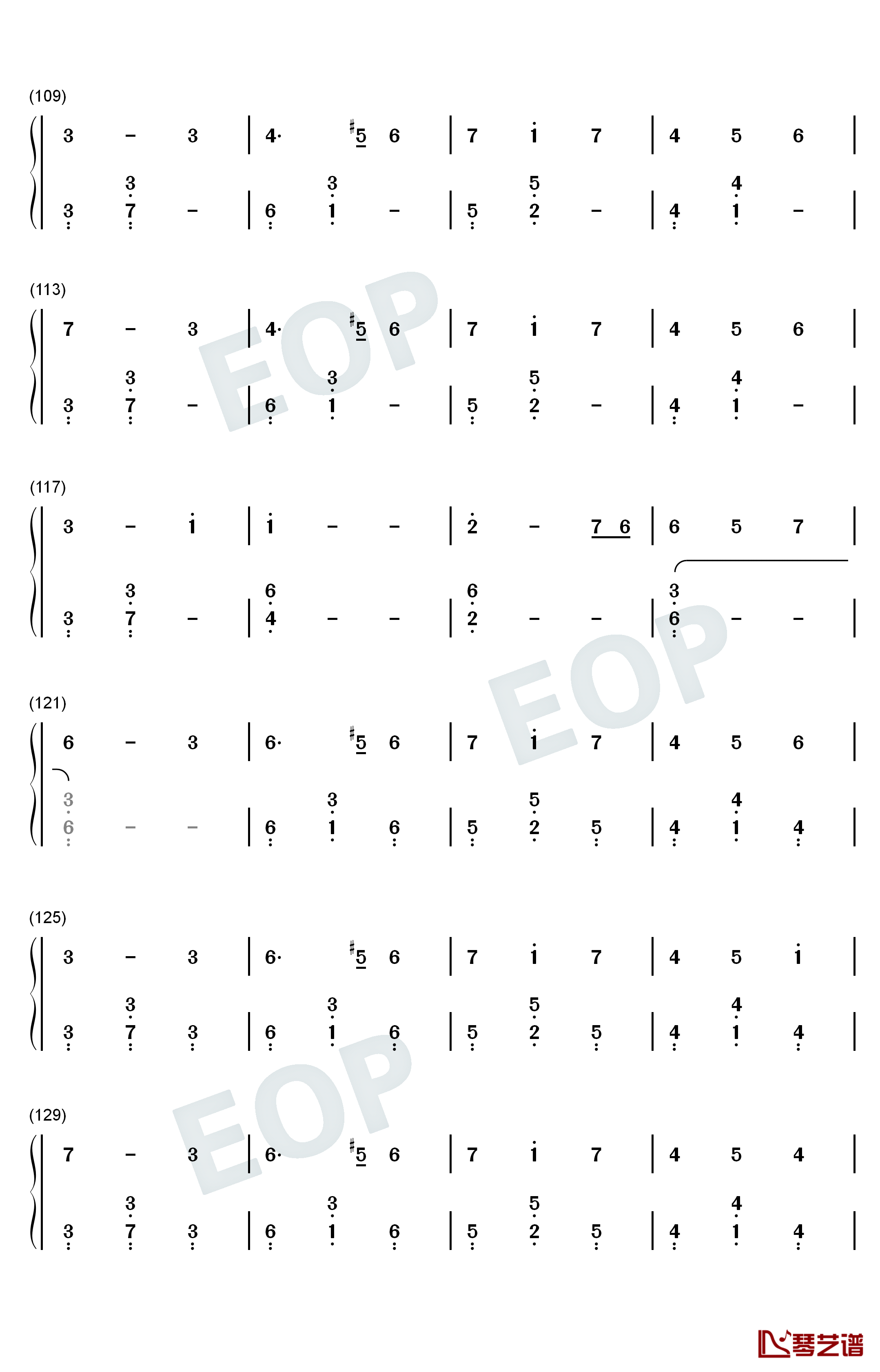 窗钢琴简谱-数字双手-吴青峰5