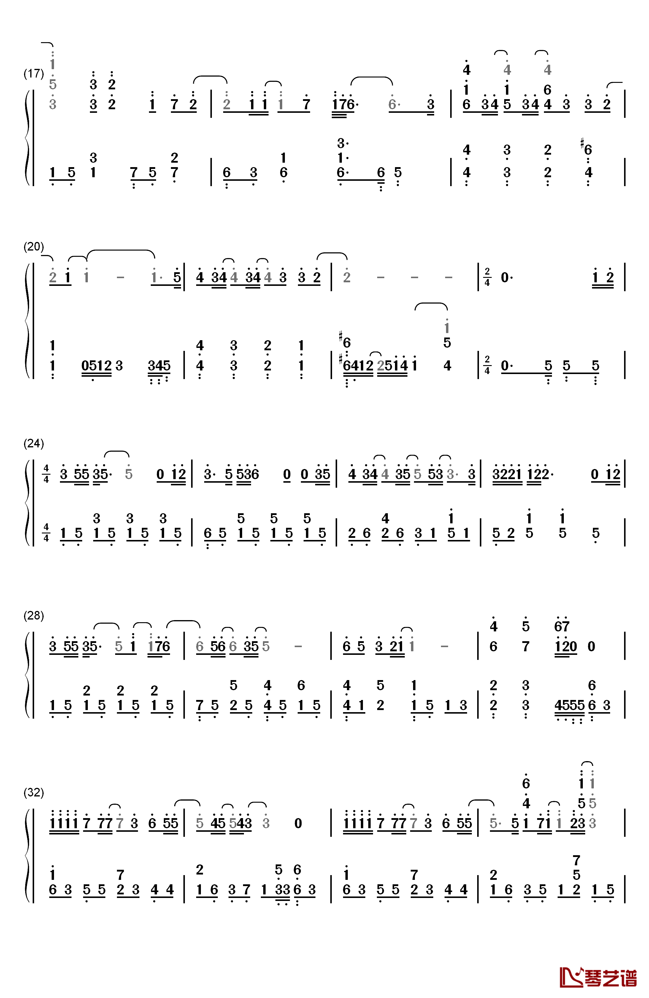 There You'll Be钢琴简谱-数字双手-Faith Hill  费丝希尔2
