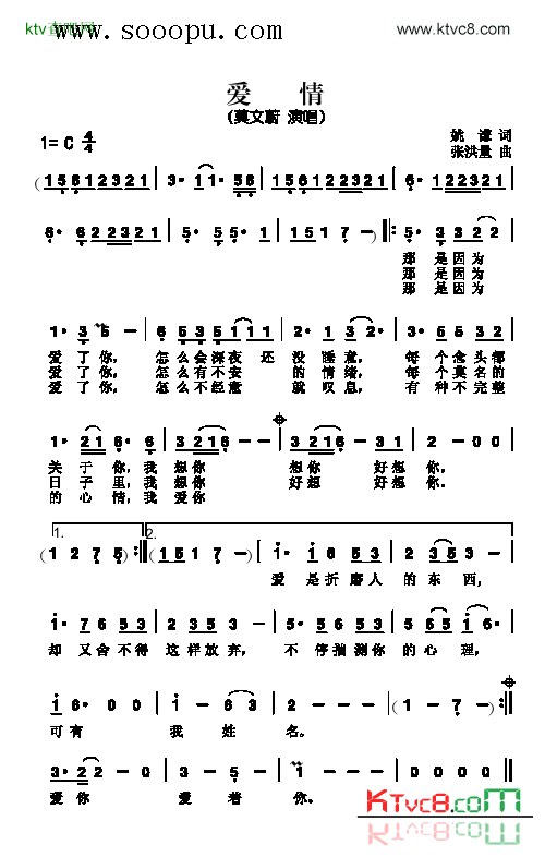 爱情歌曲类简谱简谱-莫文蔚演唱1