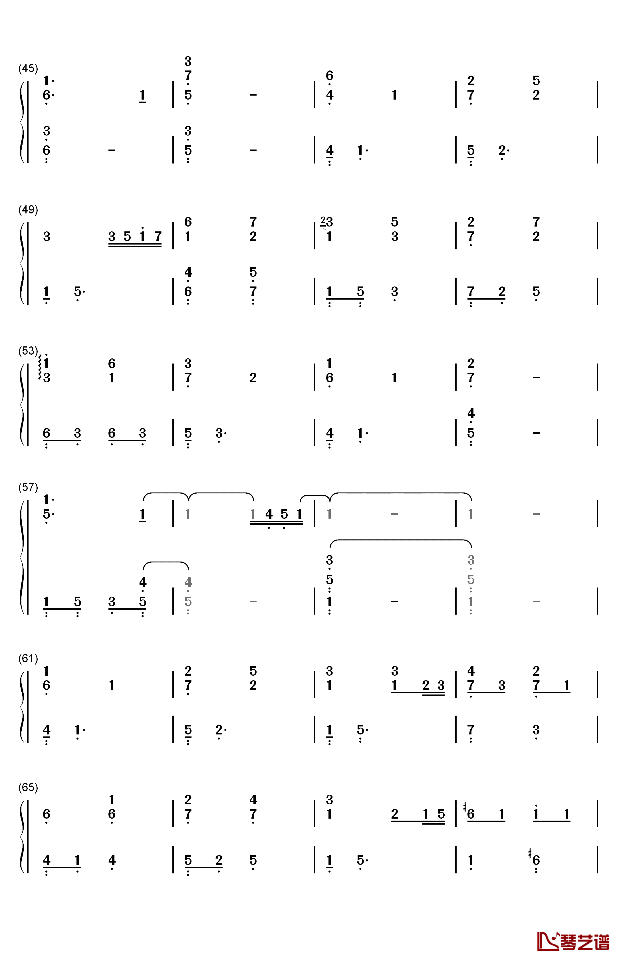 外面的世界钢琴简谱-数字双手-齐秦  莫文蔚3
