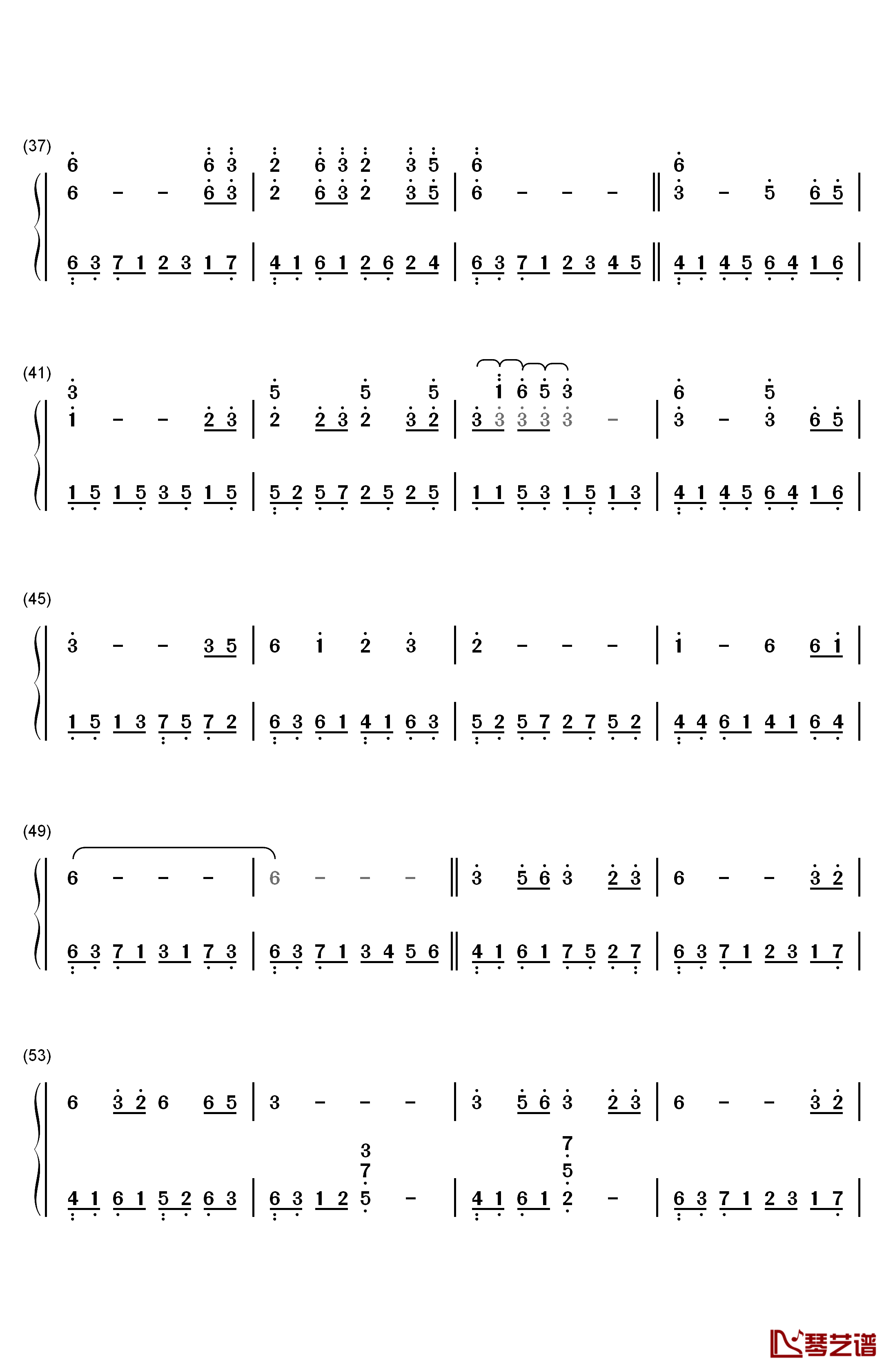 宁月钢琴简谱-数字双手-贾鹏芳3