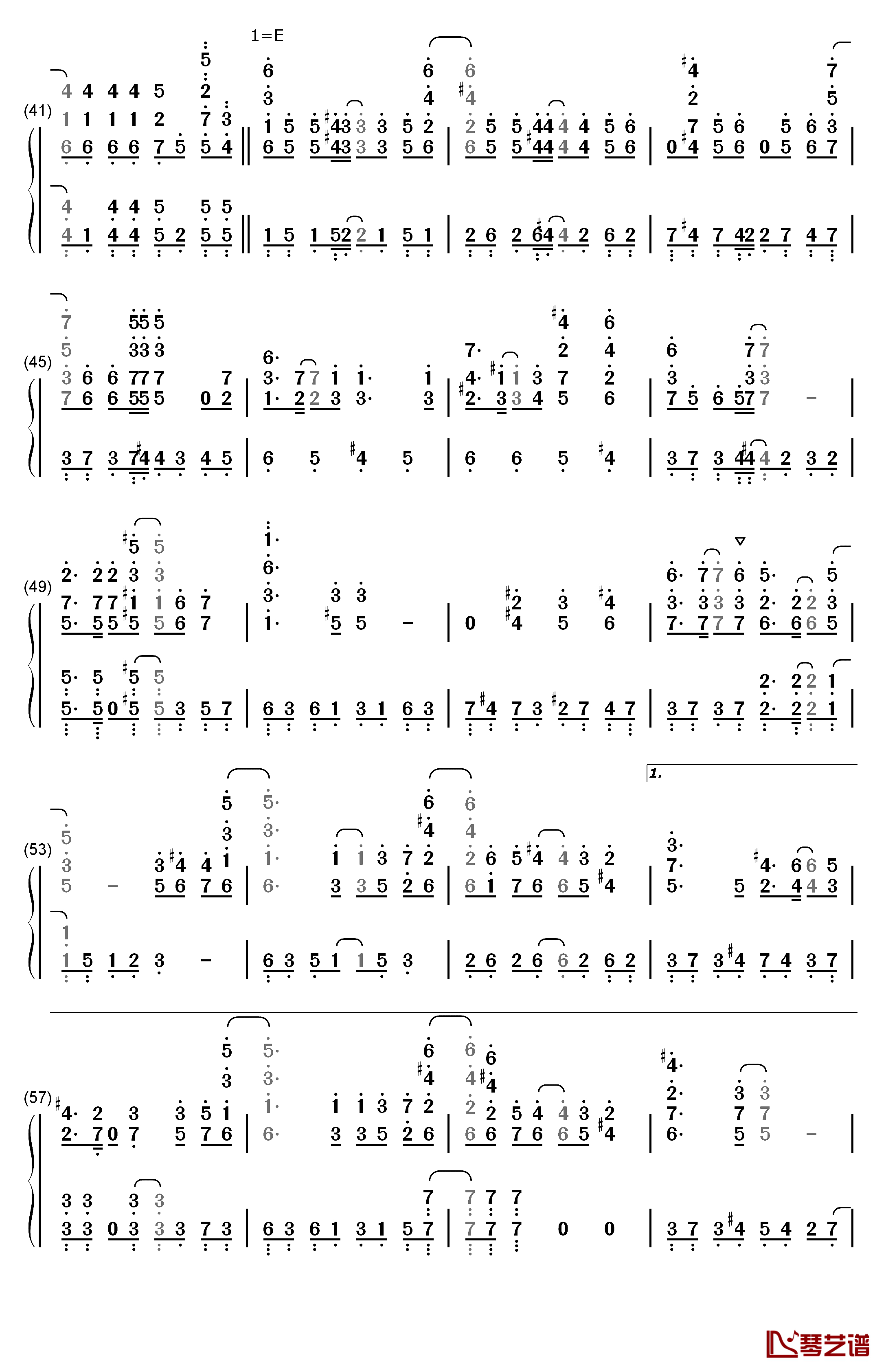 深爱钢琴简谱-数字双手-水树奈奈3
