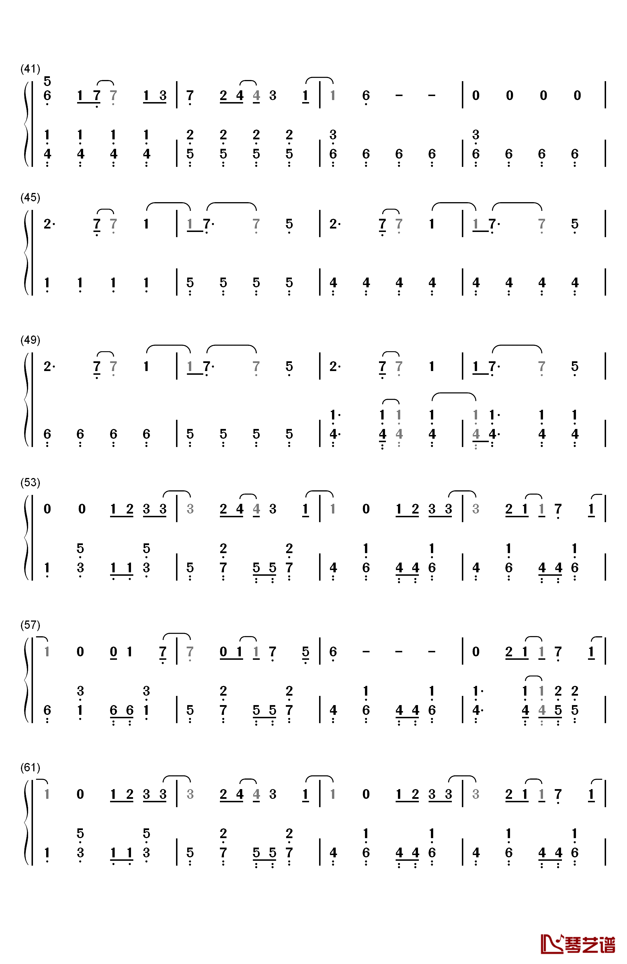 Glamorous Sky钢琴简谱-数字双手-中岛美嘉3