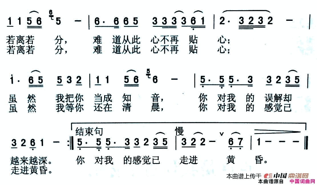 也许是我伤透了你的心简谱1