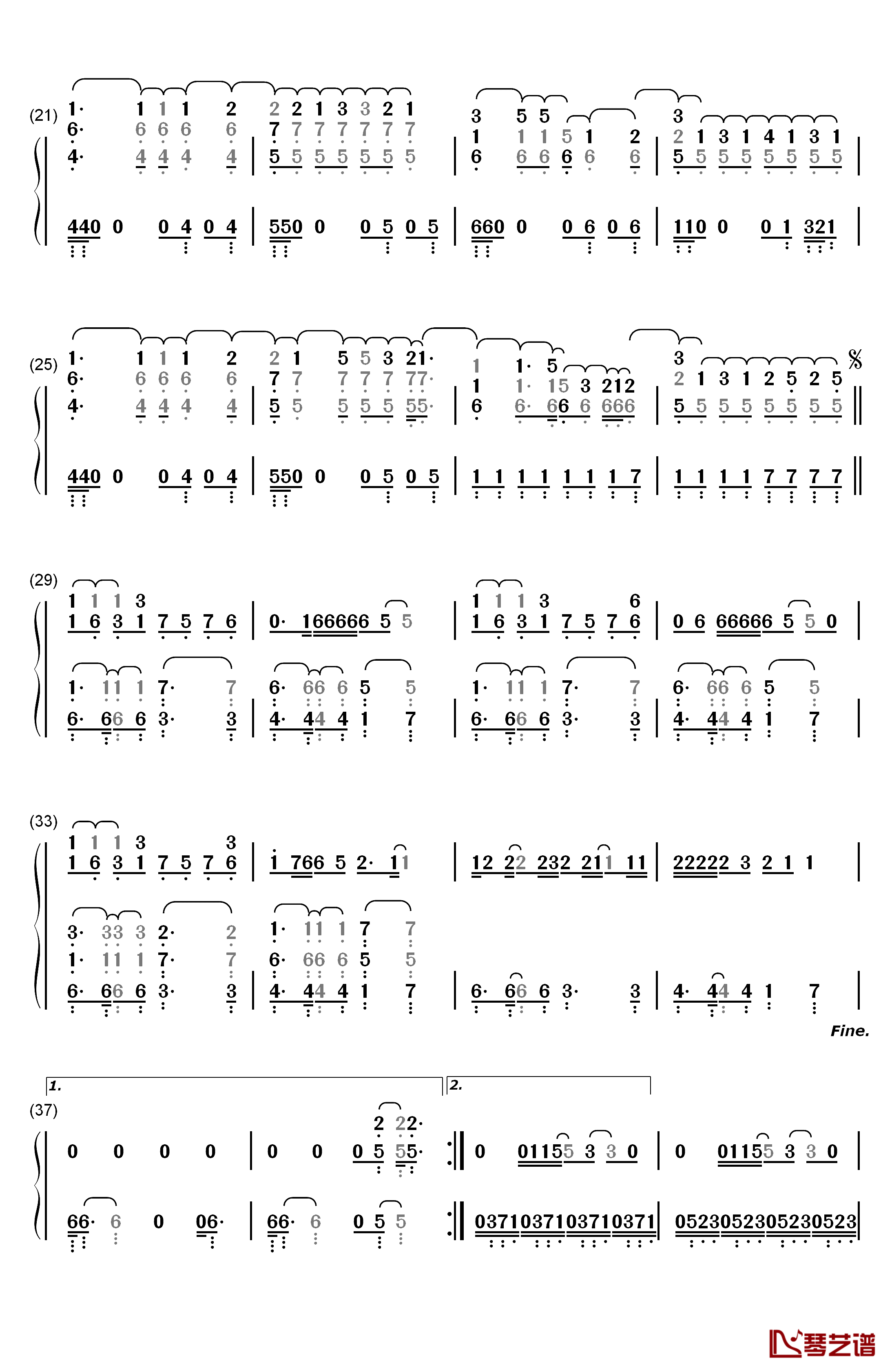 The City钢琴简谱-数字双手-Ed Sheeran2