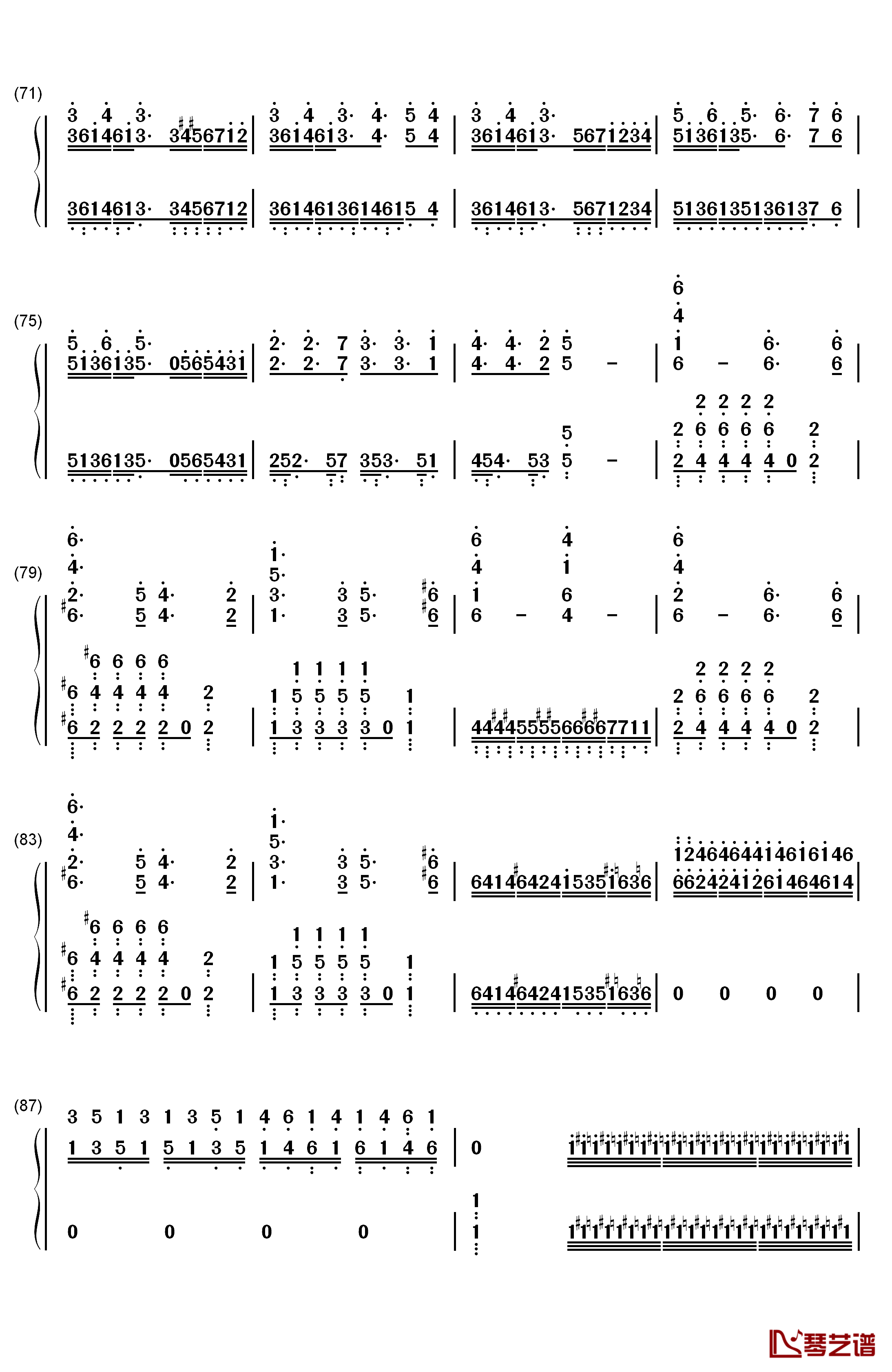 吉普赛女郎钢琴简谱-数字双手-马克西姆6