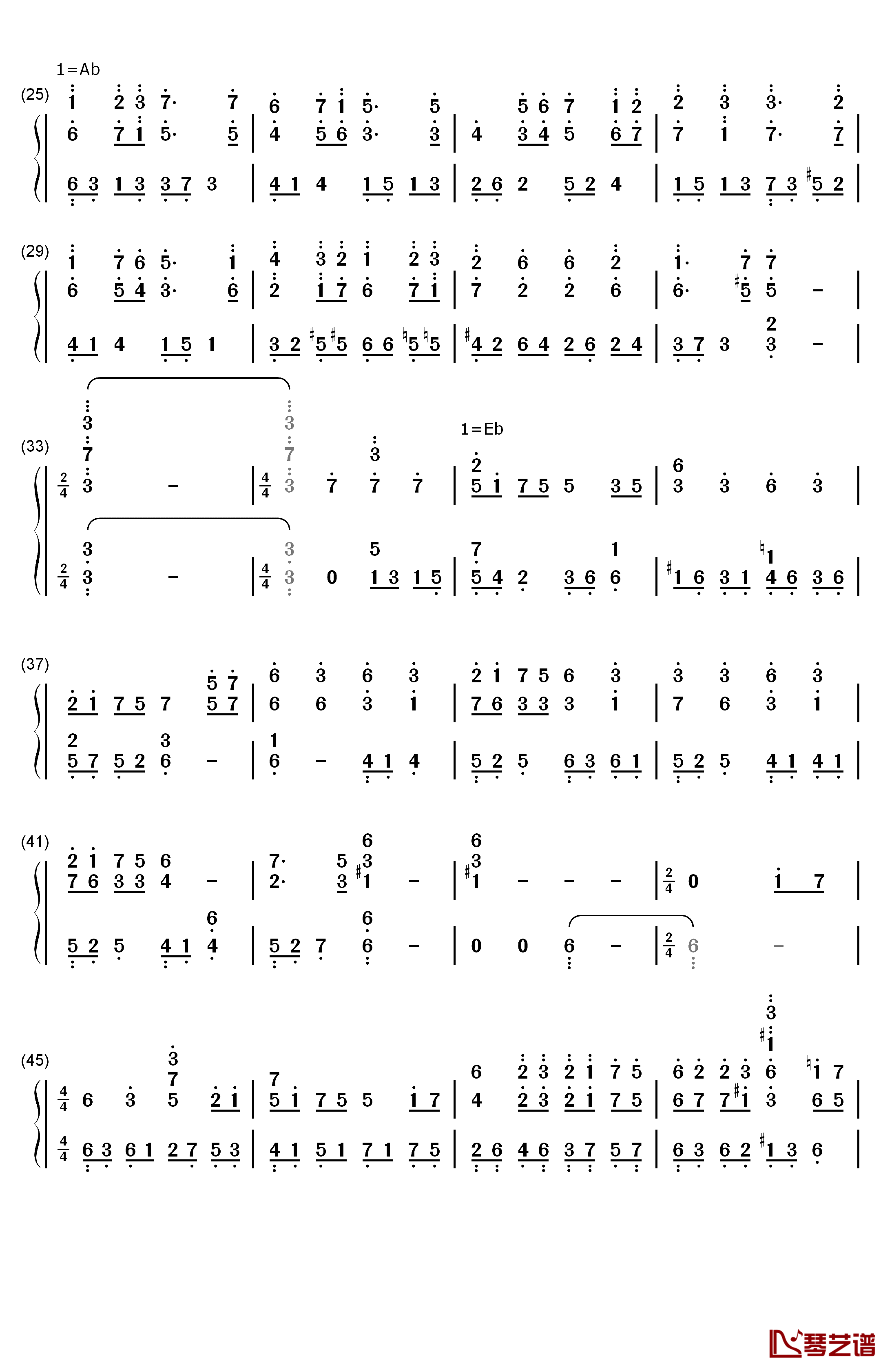 Fairytale钢琴简谱-数字双手-Kalafina2
