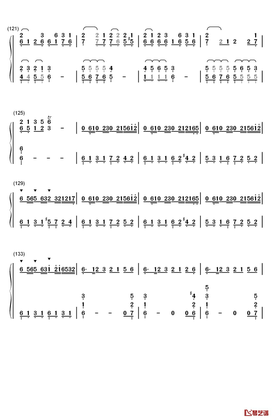 权御天下钢琴简谱-数字双手-洛天依8