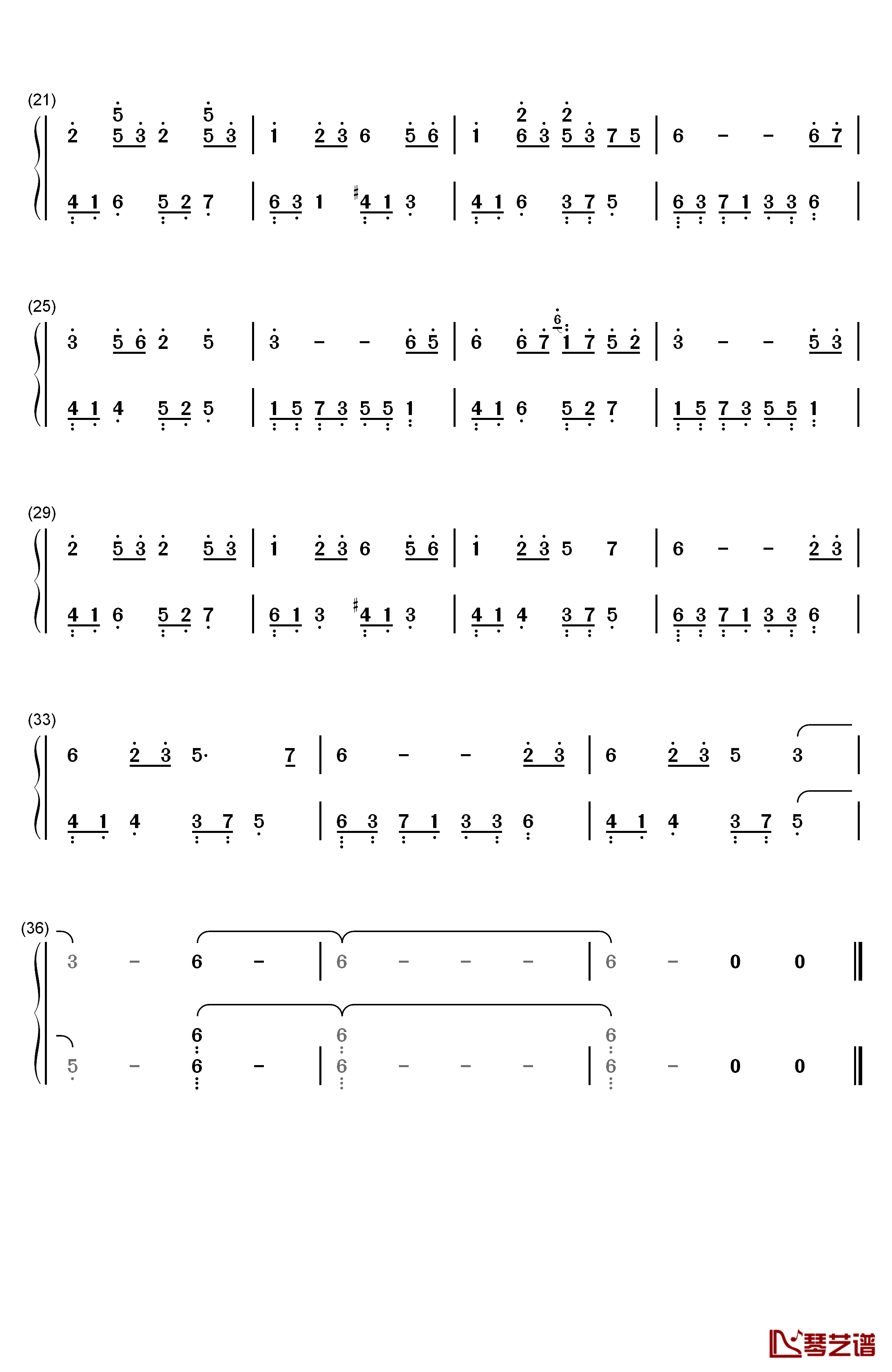 遗忘钢琴简谱-数字双手-石进2