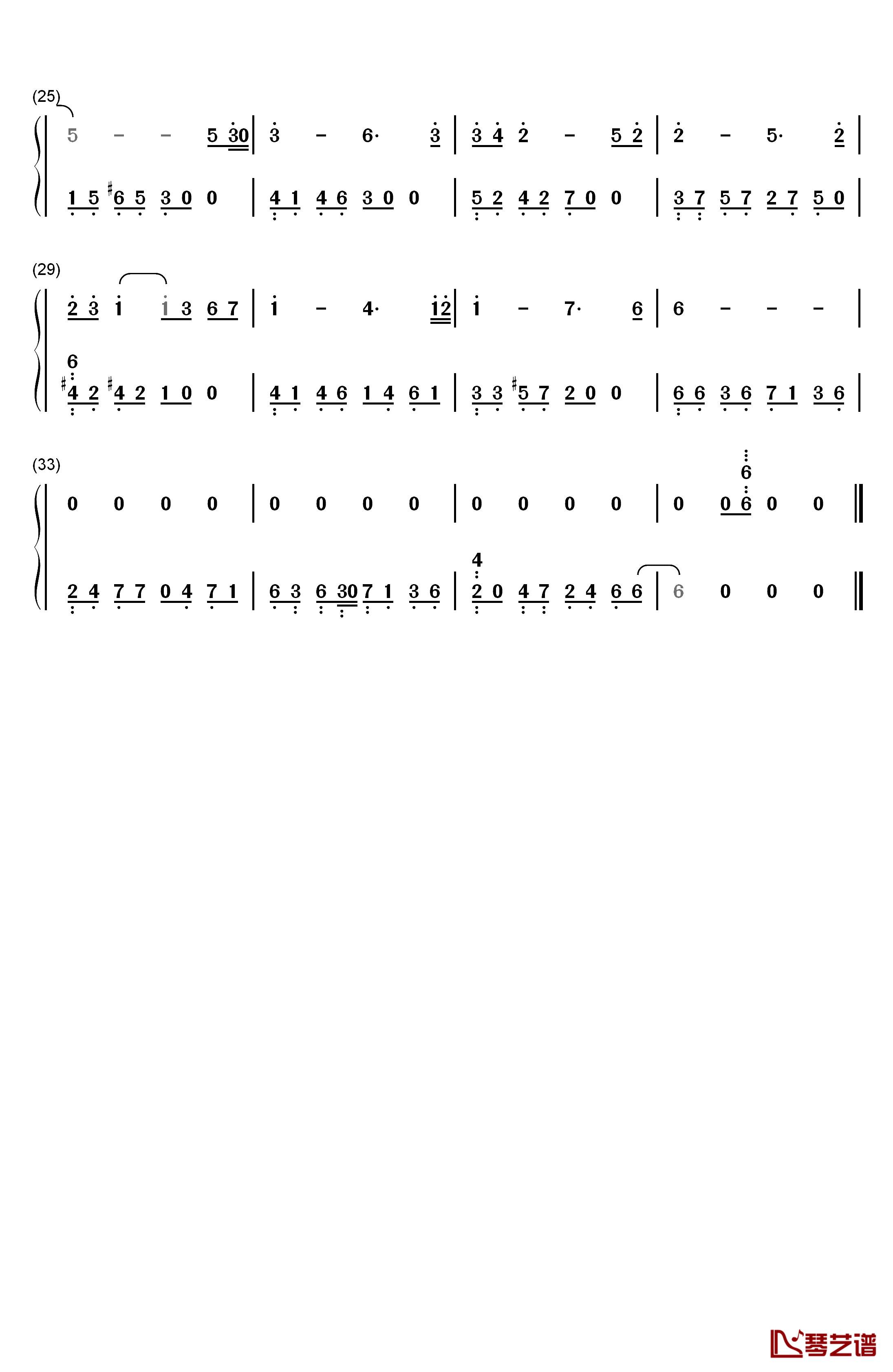 Goodbye钢琴简谱-数字双手-周杰伦2