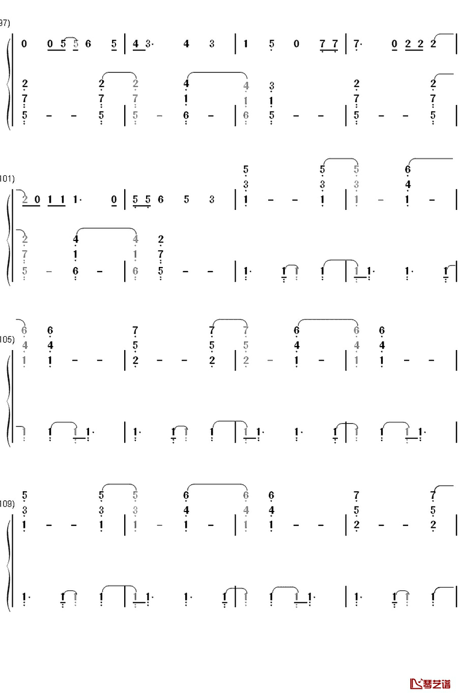 Carry On钢琴简谱-数字双手-Fun.6