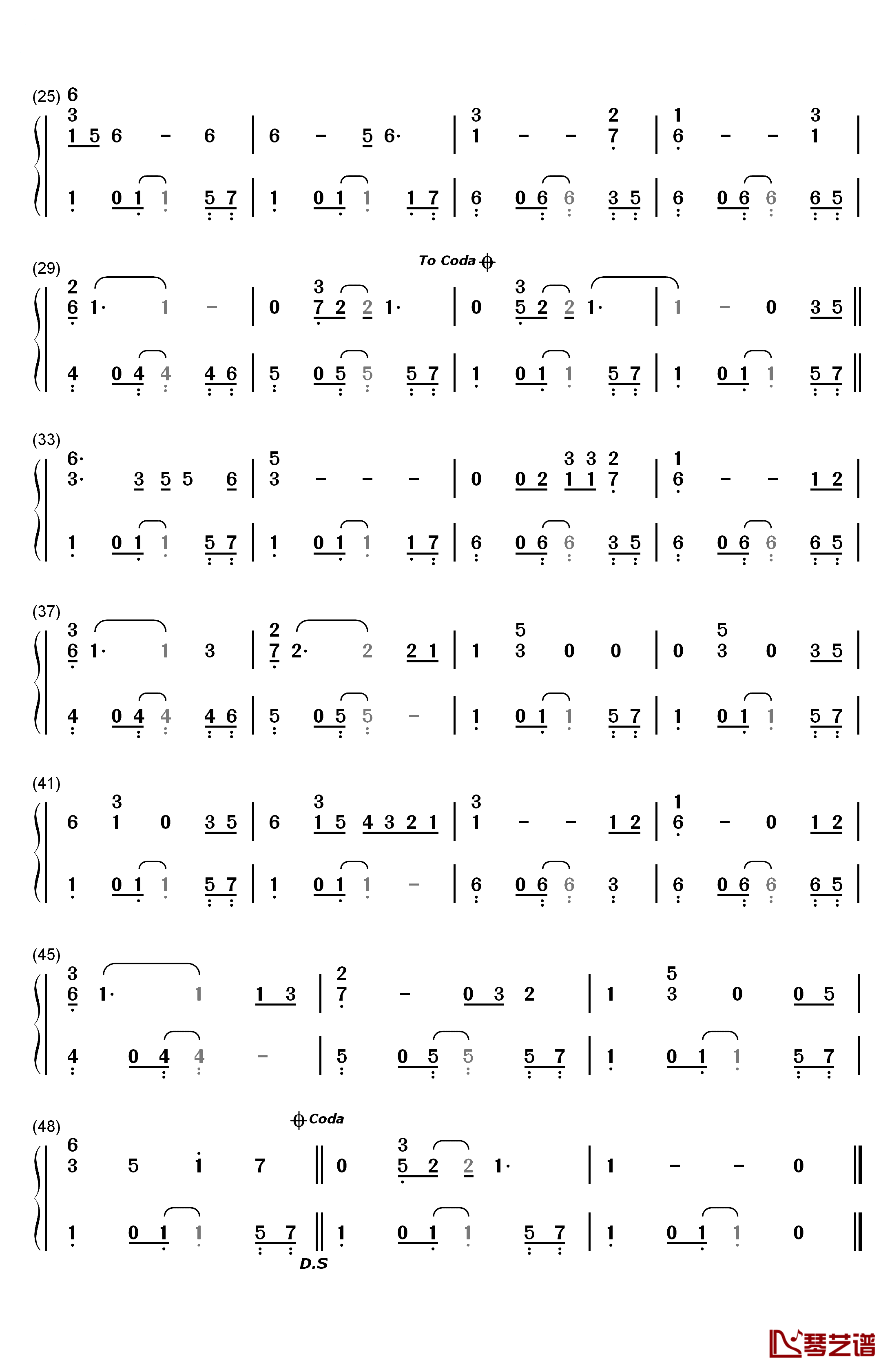 Stand by Me钢琴简谱-数字双手-Ben E. King2