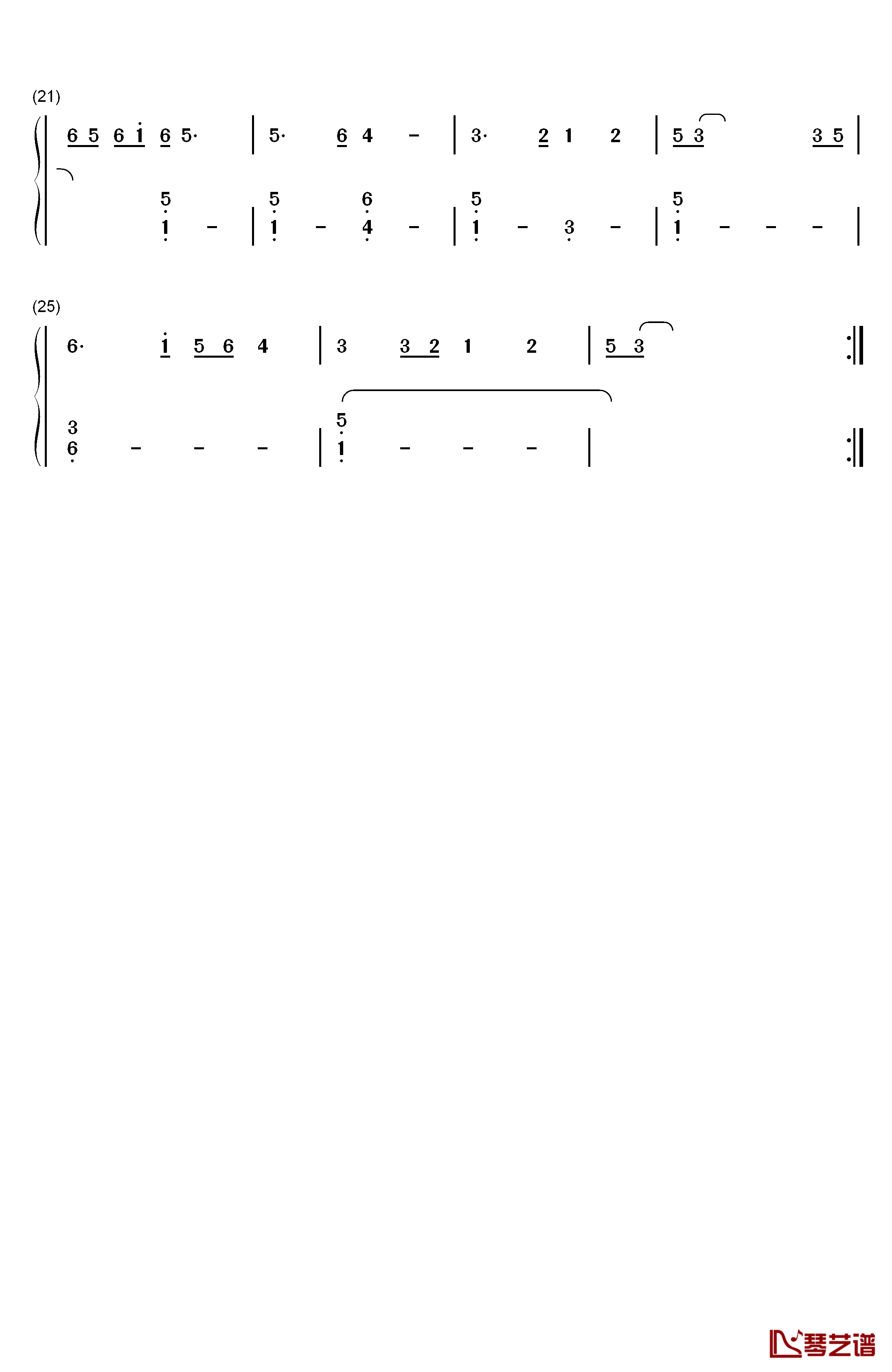 四张机钢琴简谱-数字双手-甄妮2