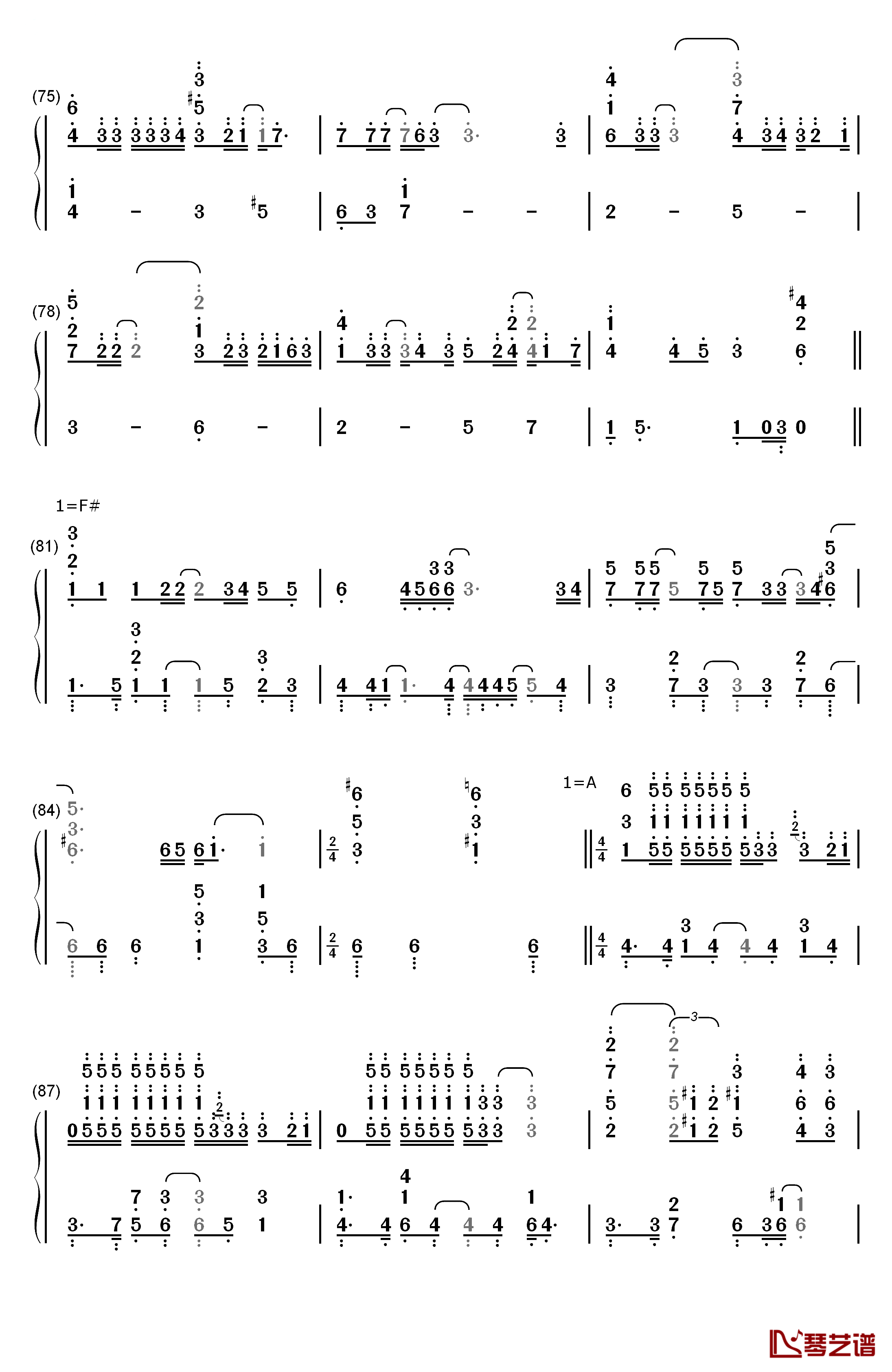 Rain钢琴简谱-数字双手-秦基博6