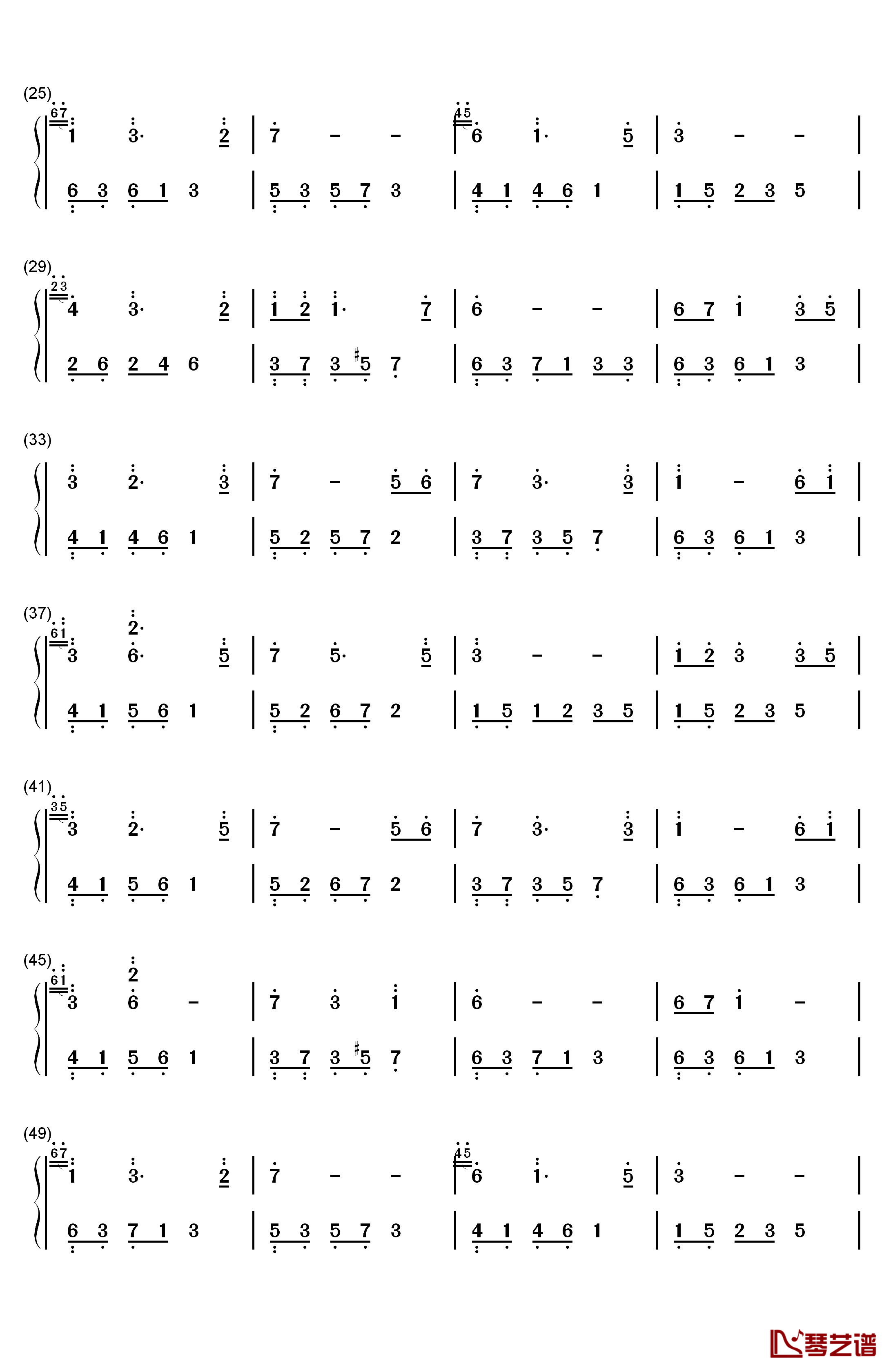 夜的钢琴曲 24钢琴简谱-数字双手-石进2