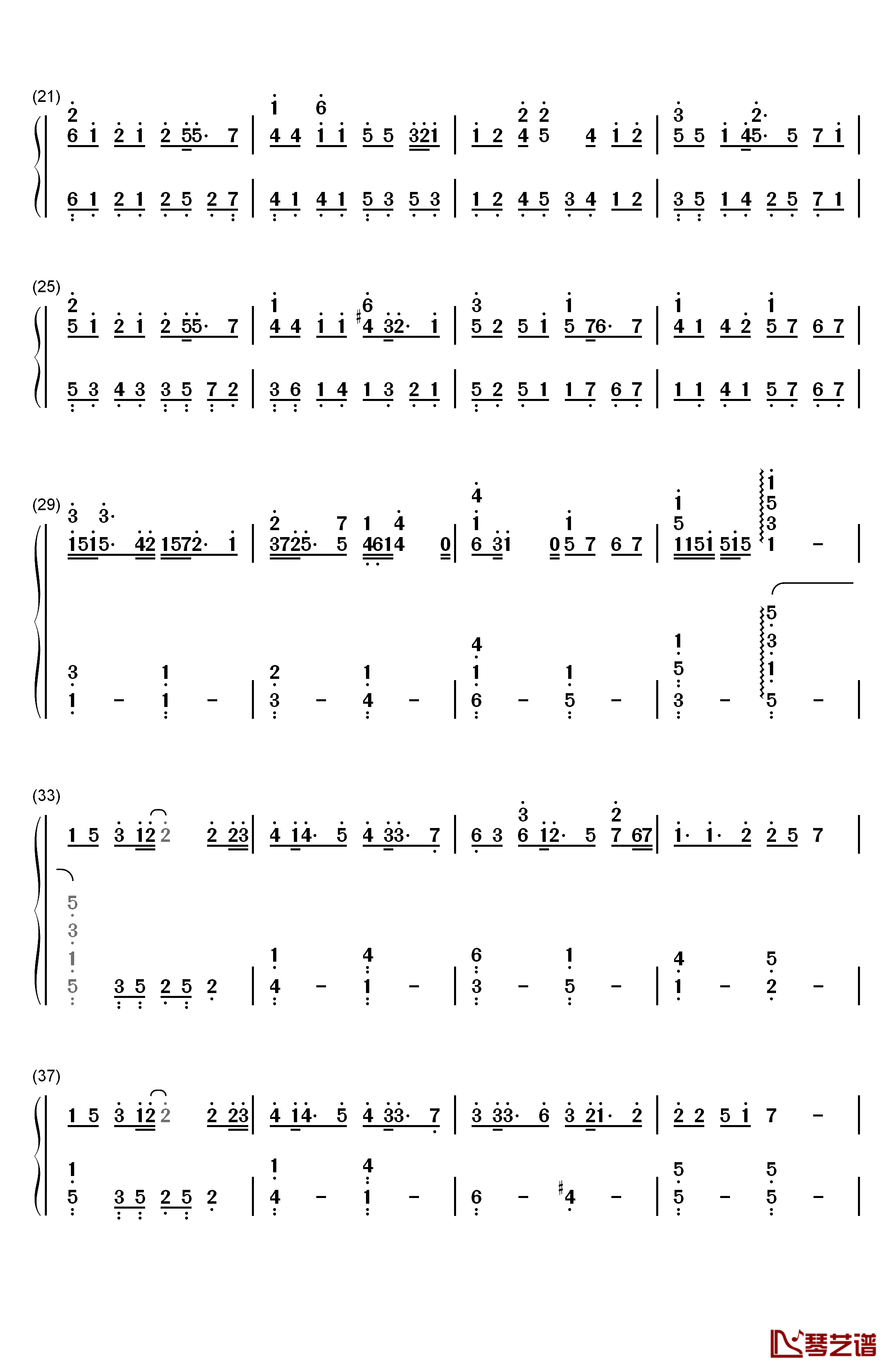 帰るから钢琴简谱-数字双手-Blue Drops2