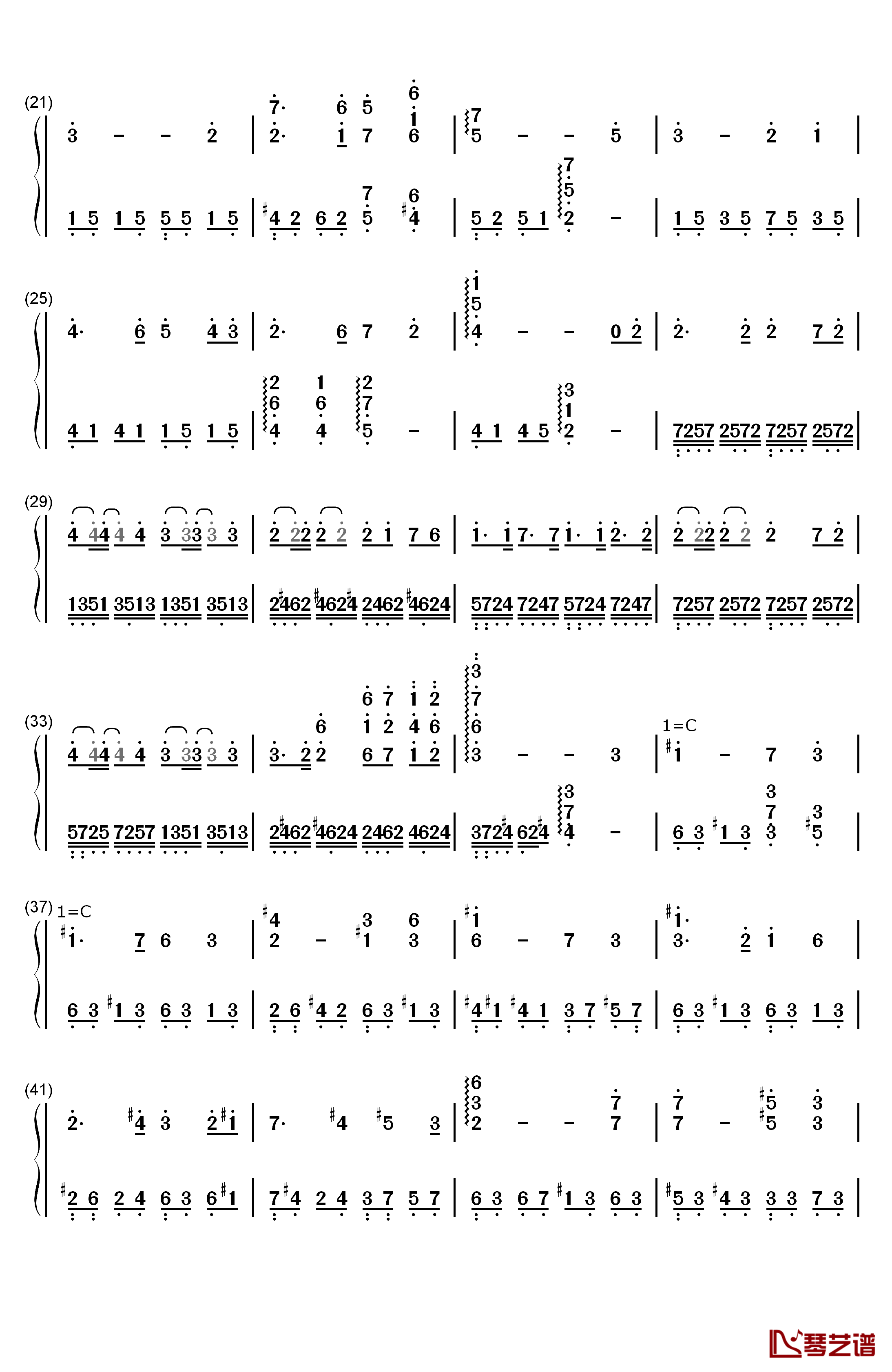 母亲你真伟大钢琴简谱-数字双手-终极一班2