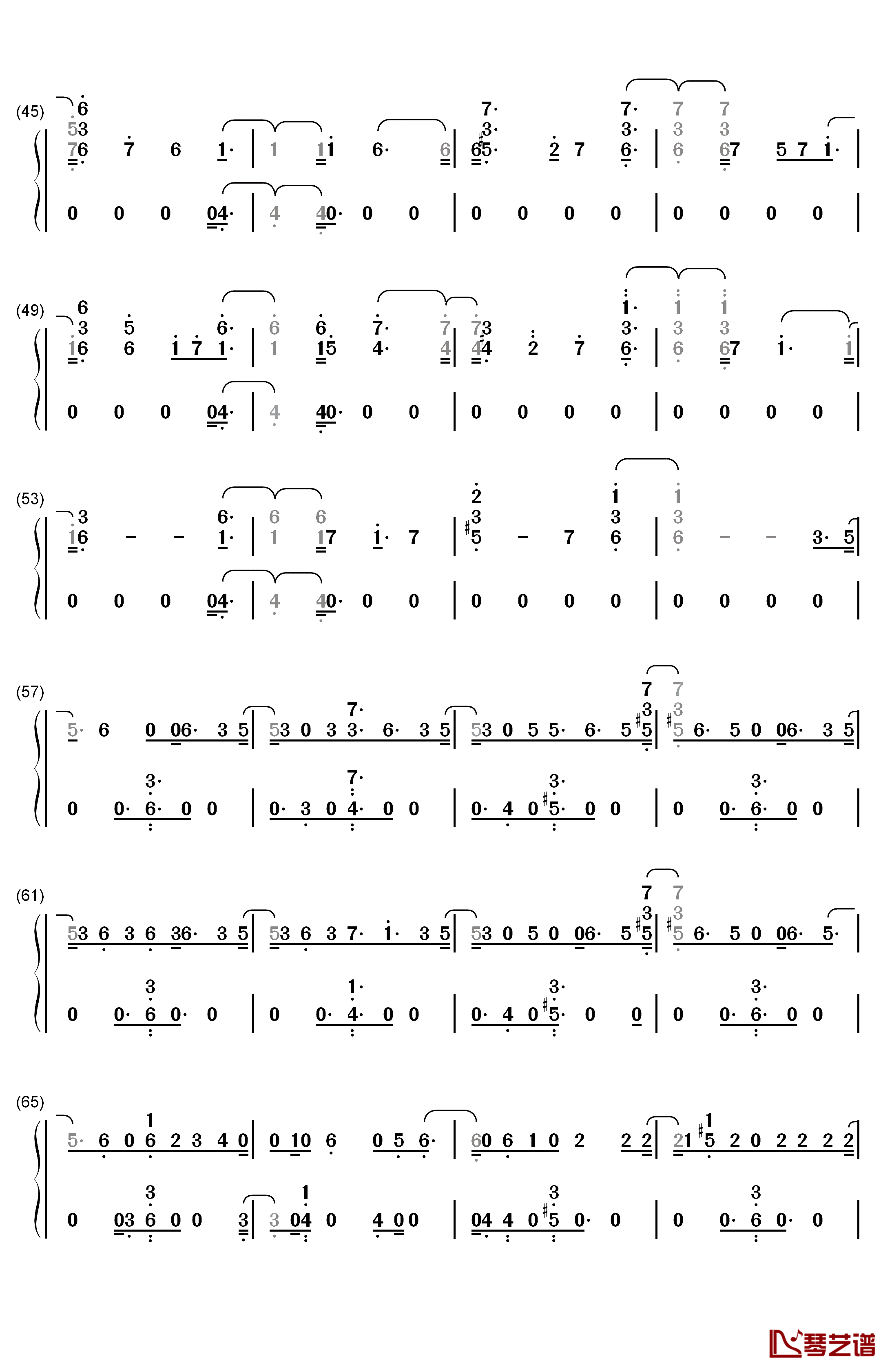 Paradise钢琴简谱-数字双手-防弹少年团3