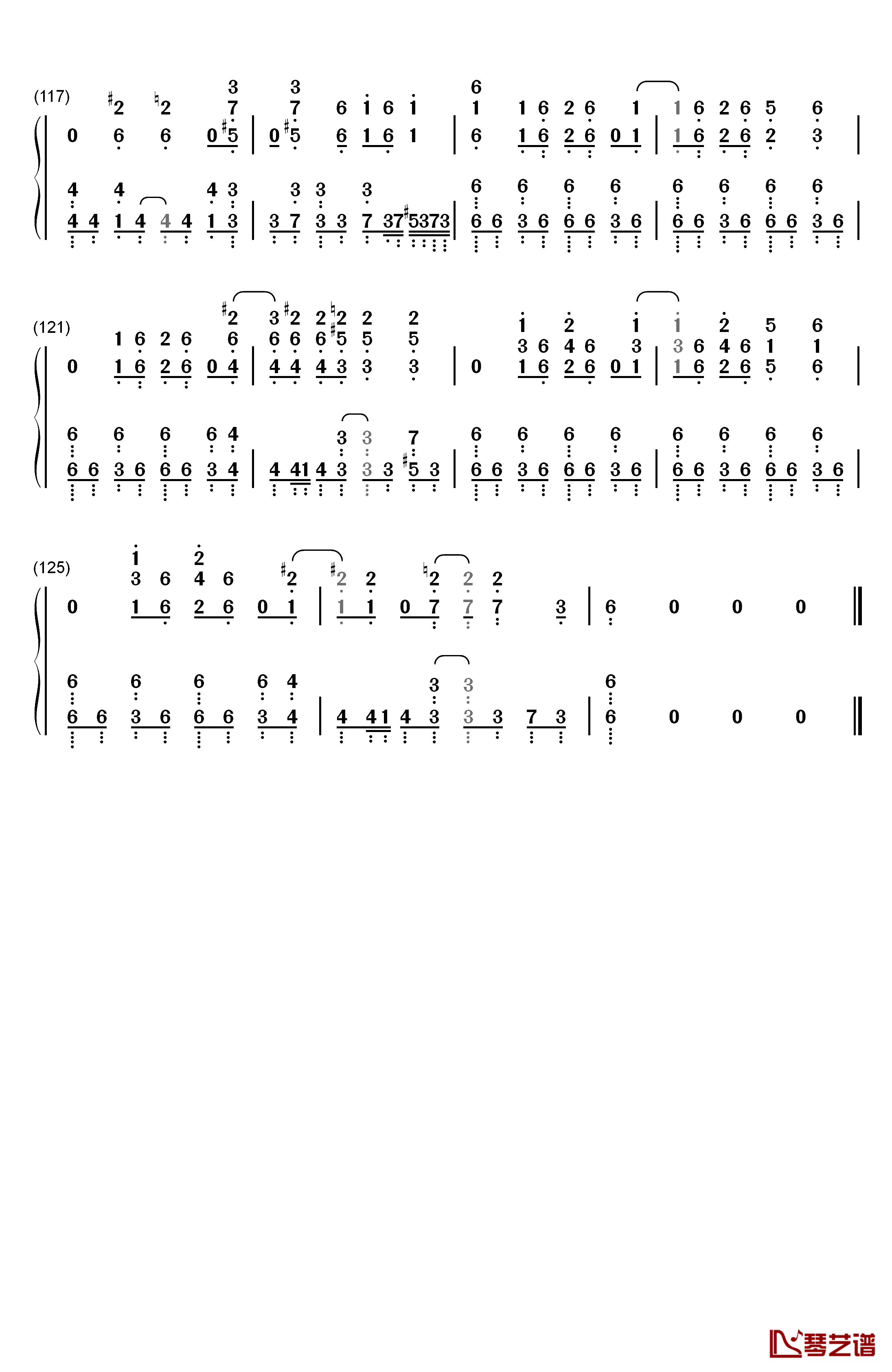 99.9钢琴简谱-数字双手-MOB CHOIR sajou no hana7