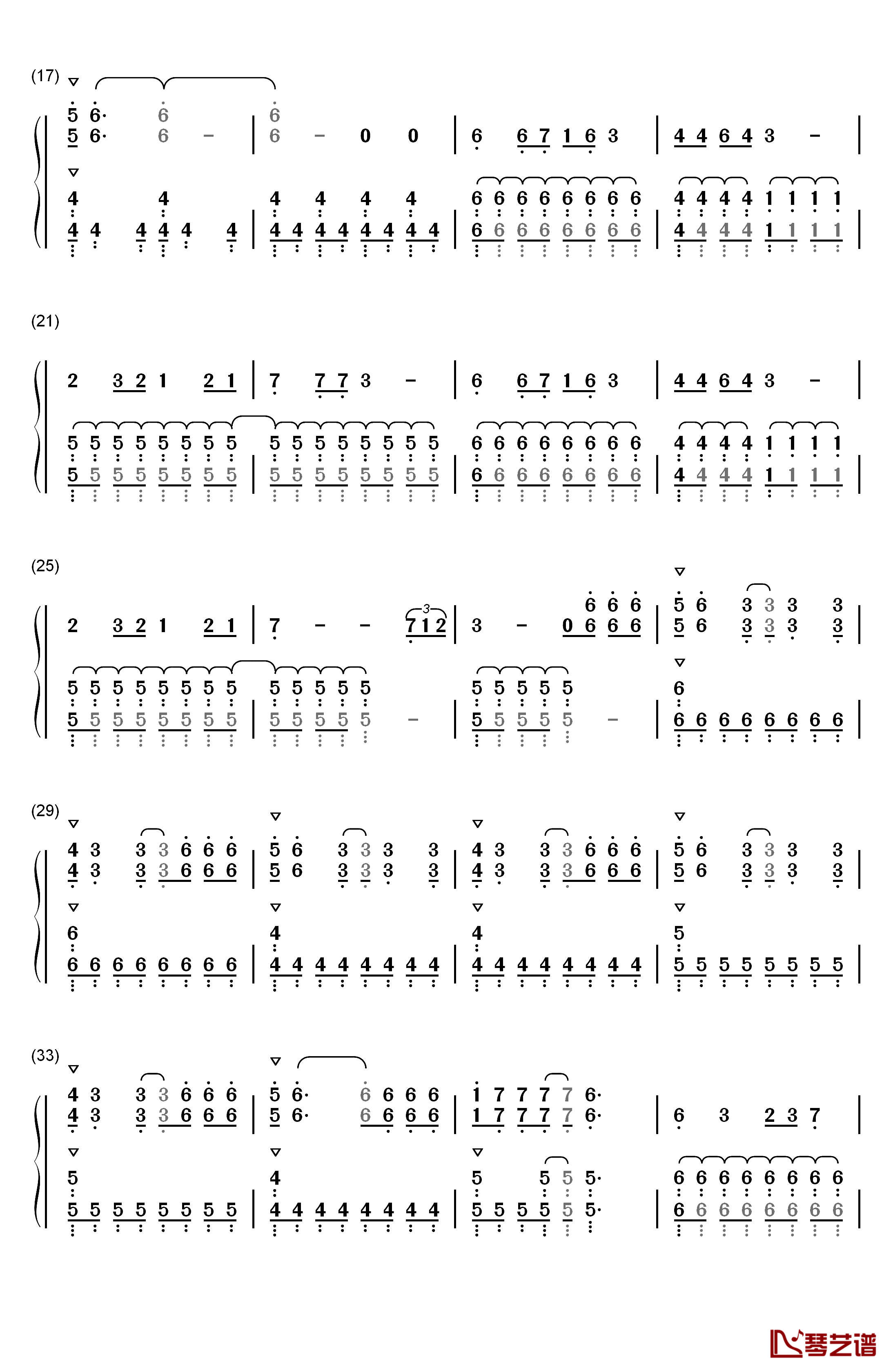 シドニア钢琴简谱-数字双手-Angela2