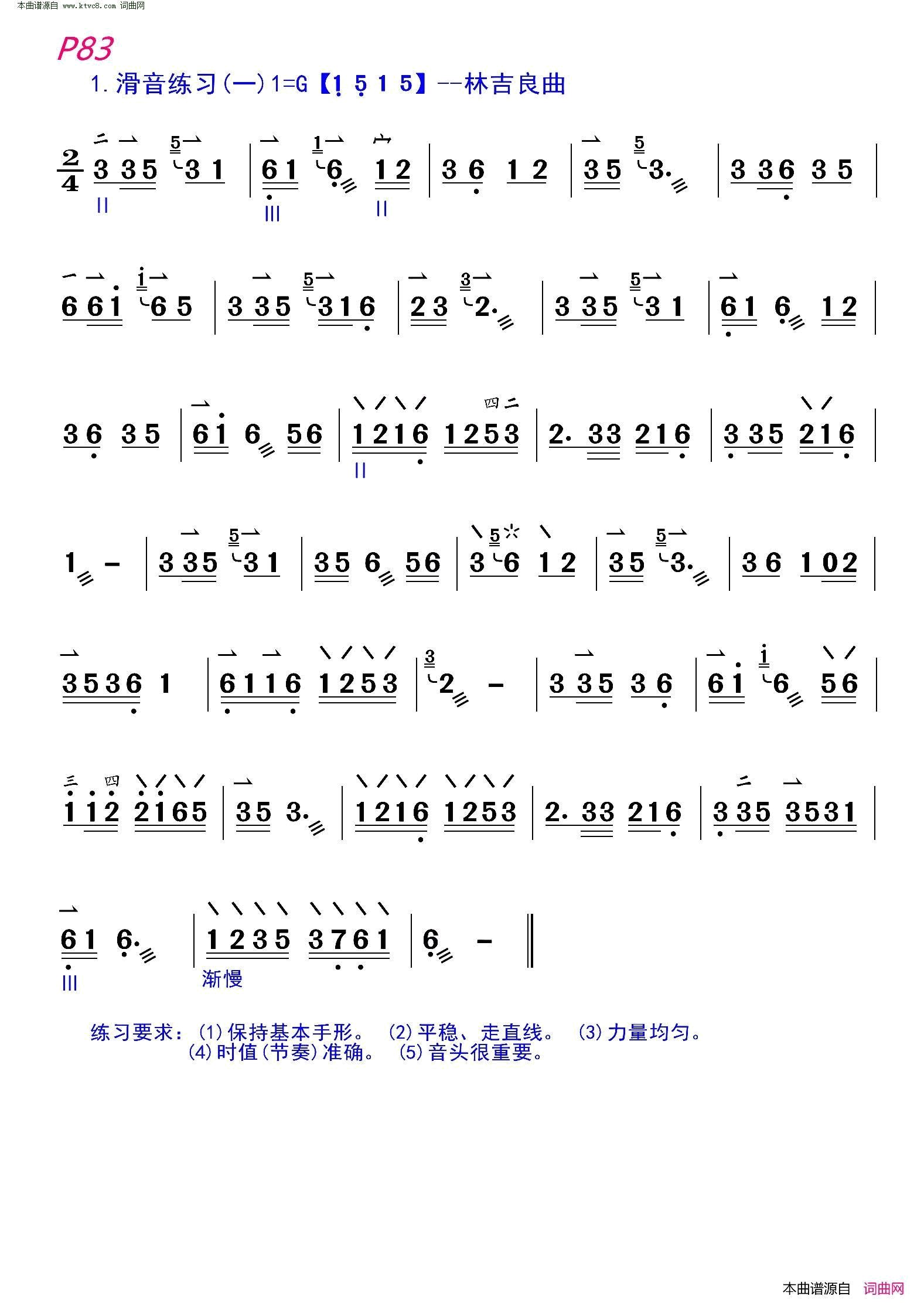 轮奏练习及动作要领简谱1