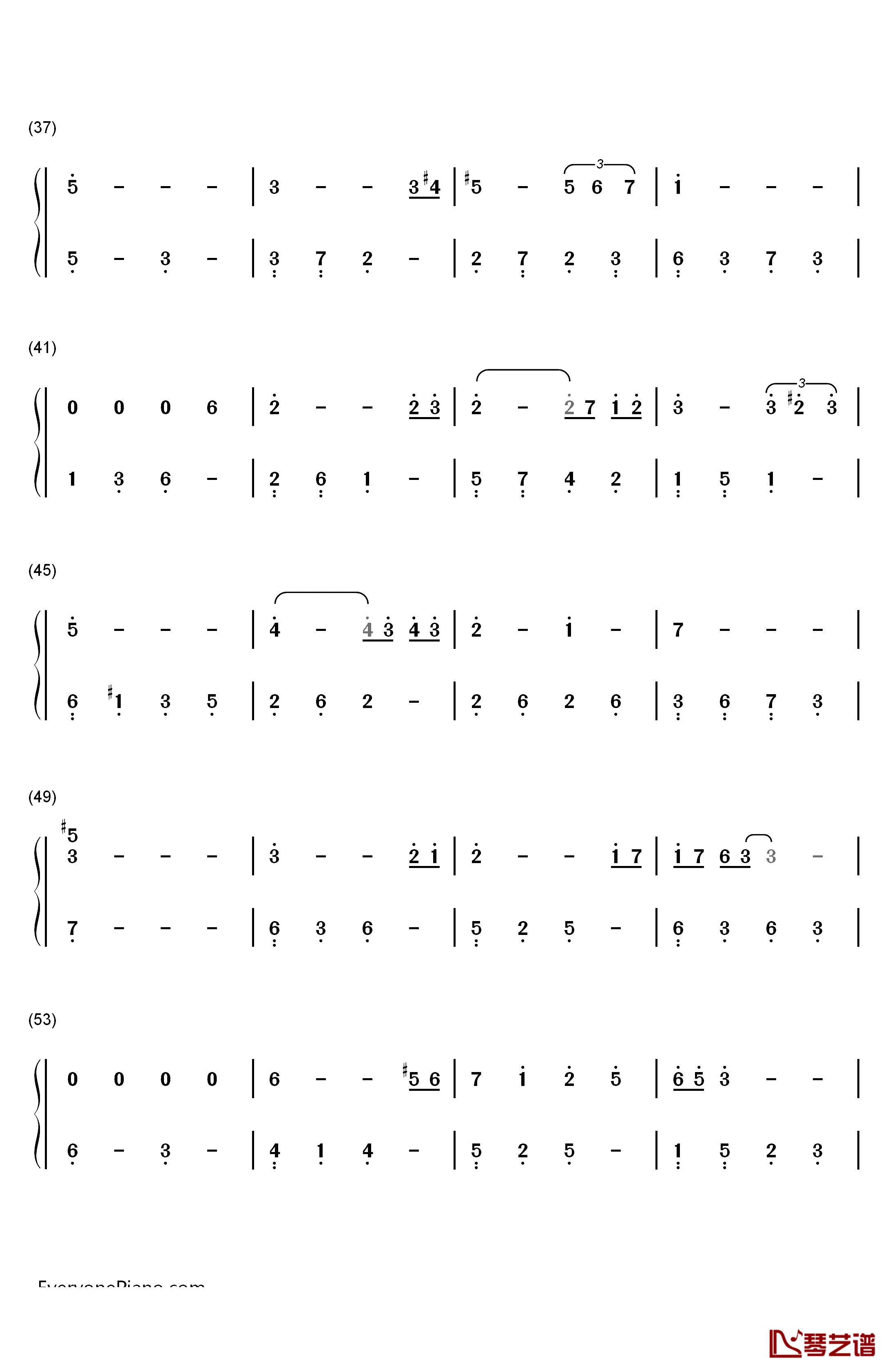 A Little Prayer唐心单恋钢琴简谱-数字双手-渡辺博也3