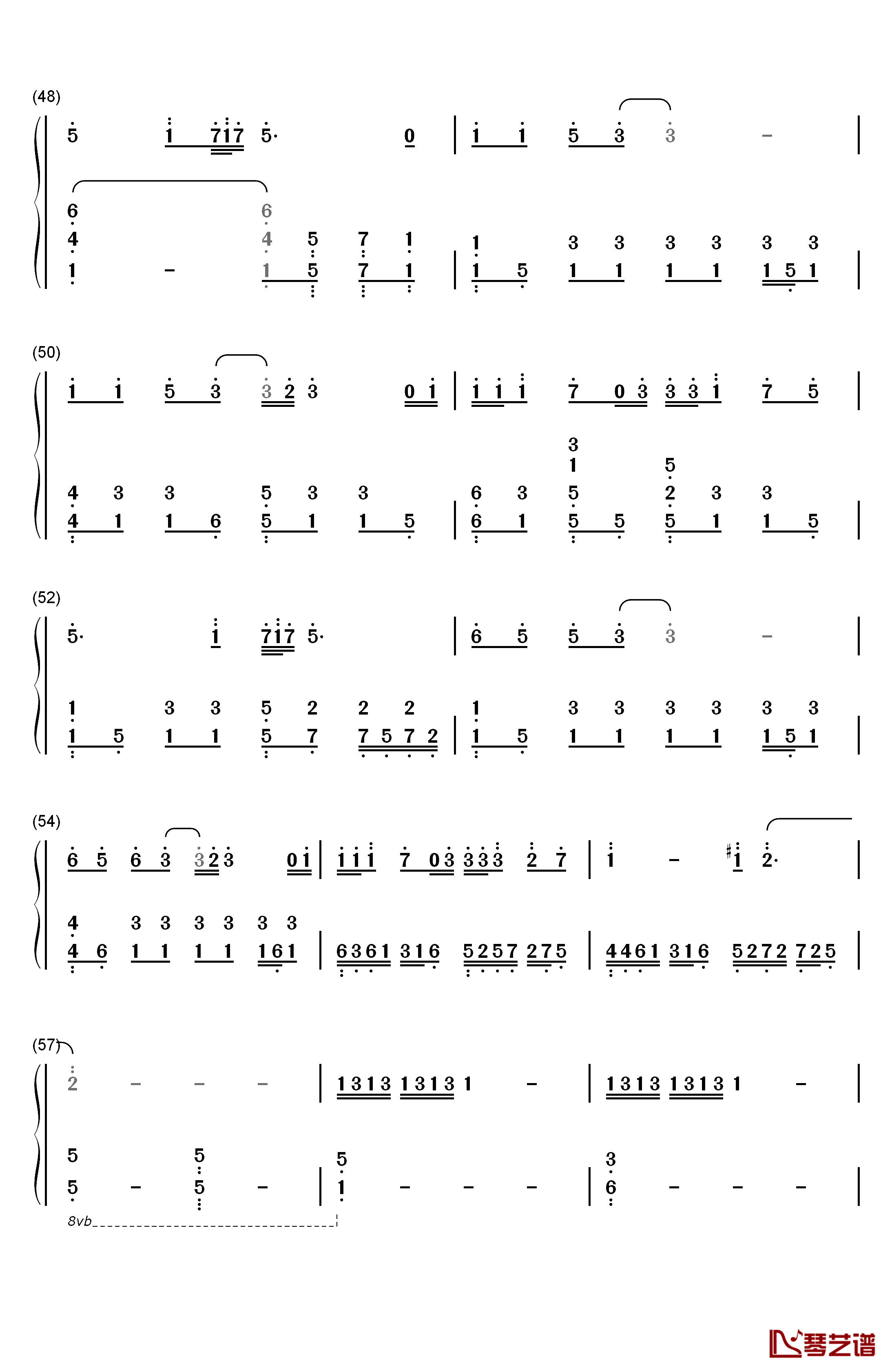 在 也不见钢琴简谱-数字双手-孙燕姿4