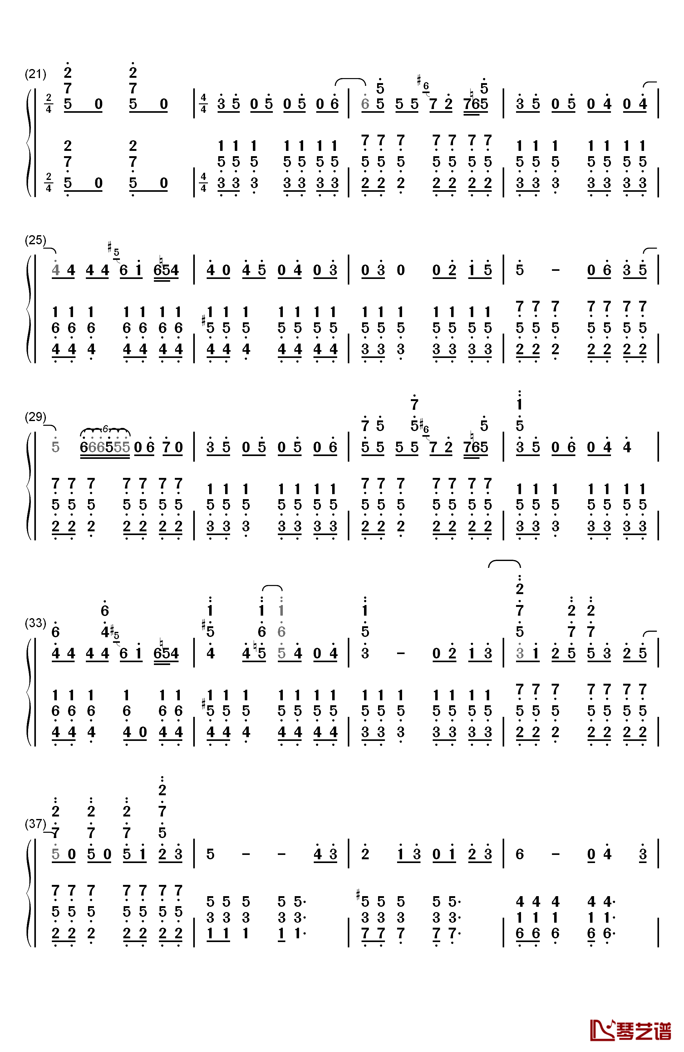 Hooked on a Feeling钢琴简谱-数字双手-Blue Swede2