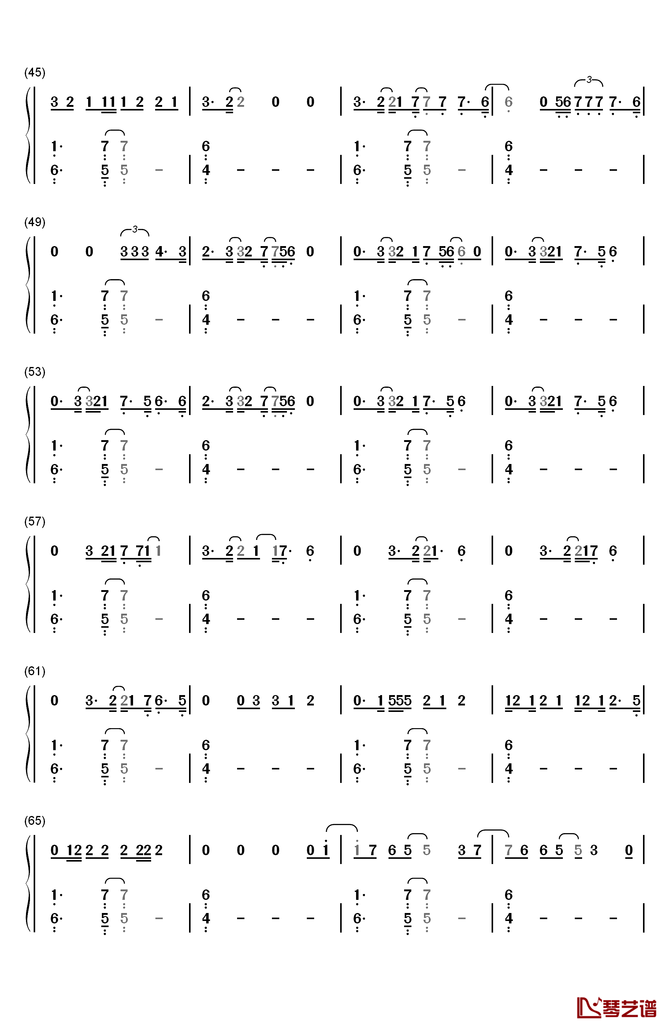 Too Good钢琴简谱-数字双手-Drake Rihanna3