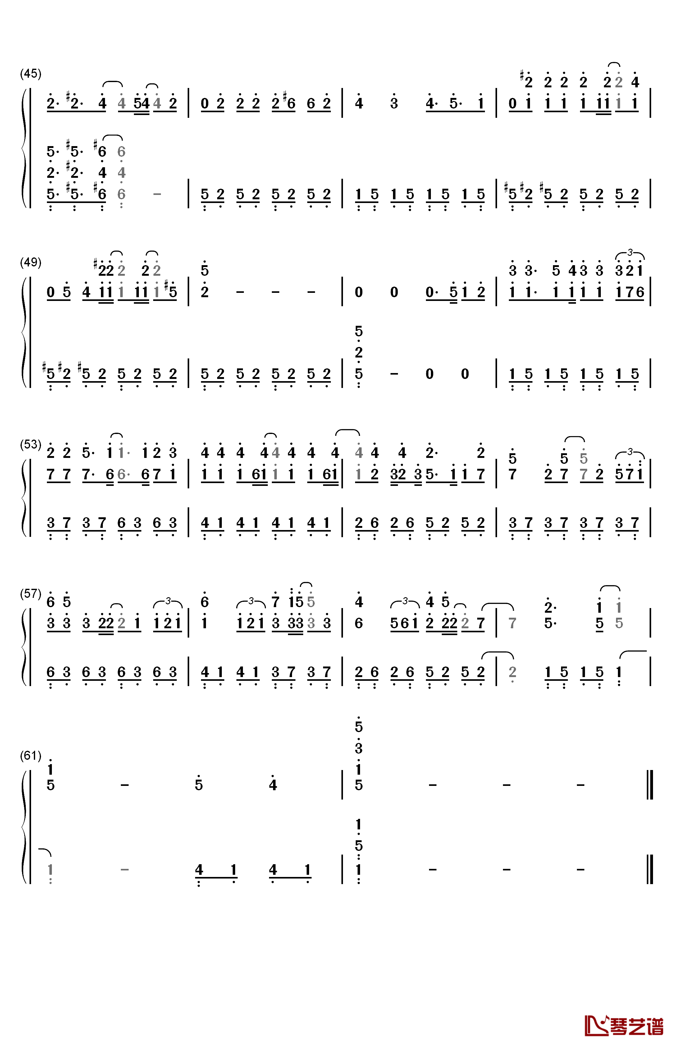忘川钢琴简谱-数字双手-陈僖仪3