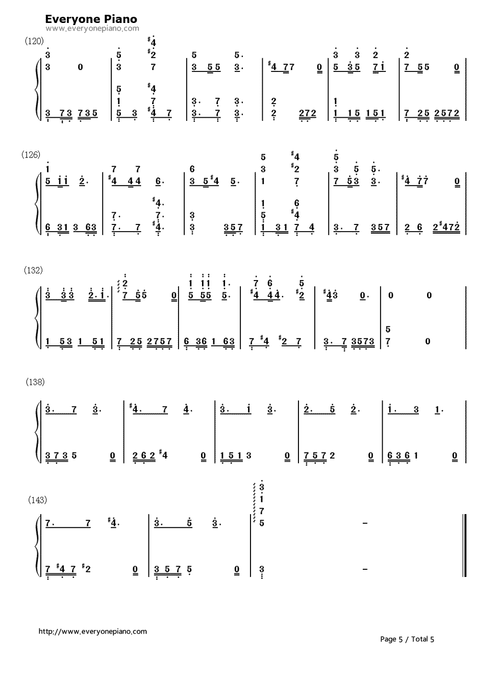 夜曲钢琴简谱-数字双手-周杰伦  Jay5