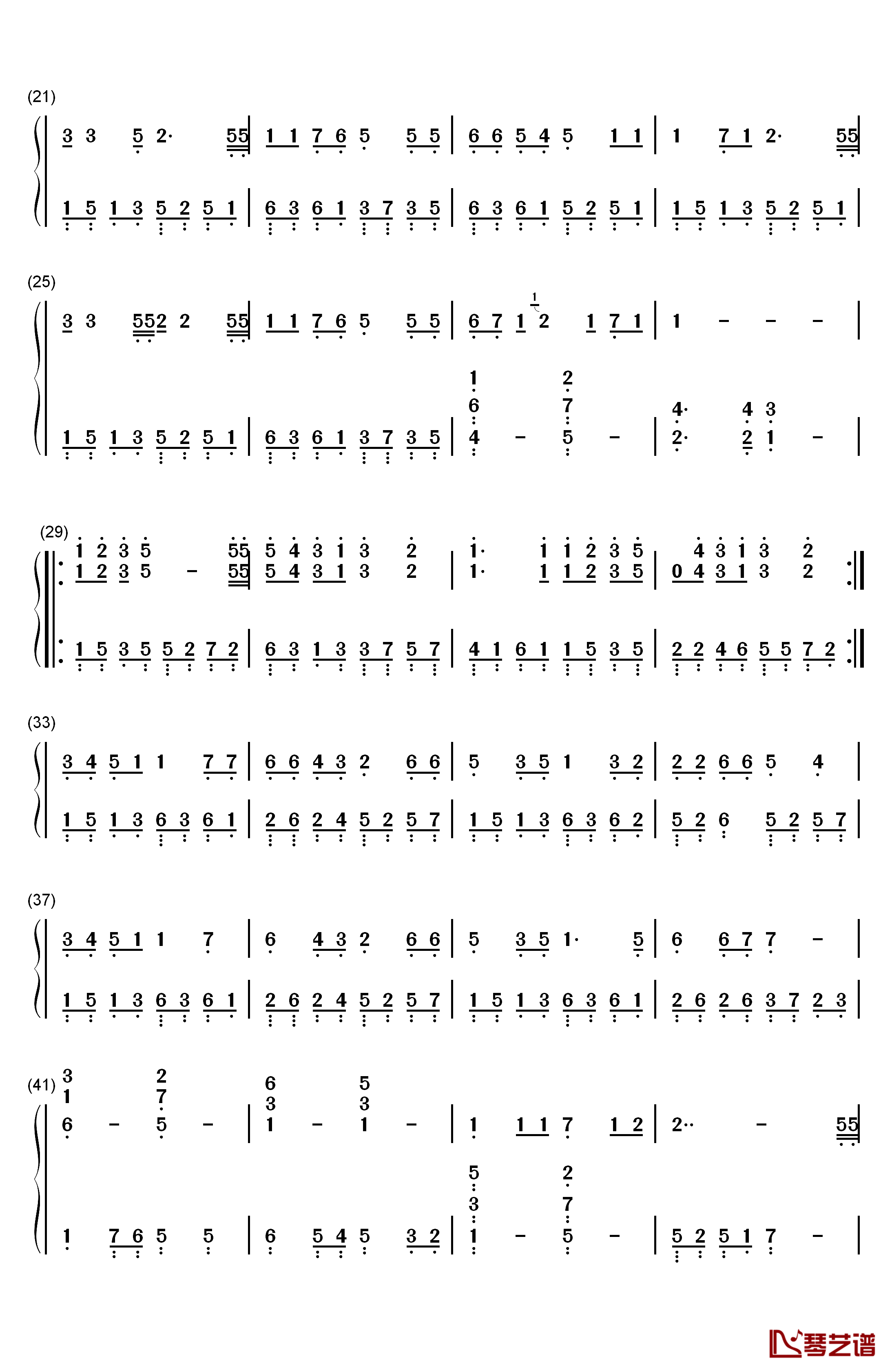 心を开いて钢琴简谱-数字双手-ZARD2