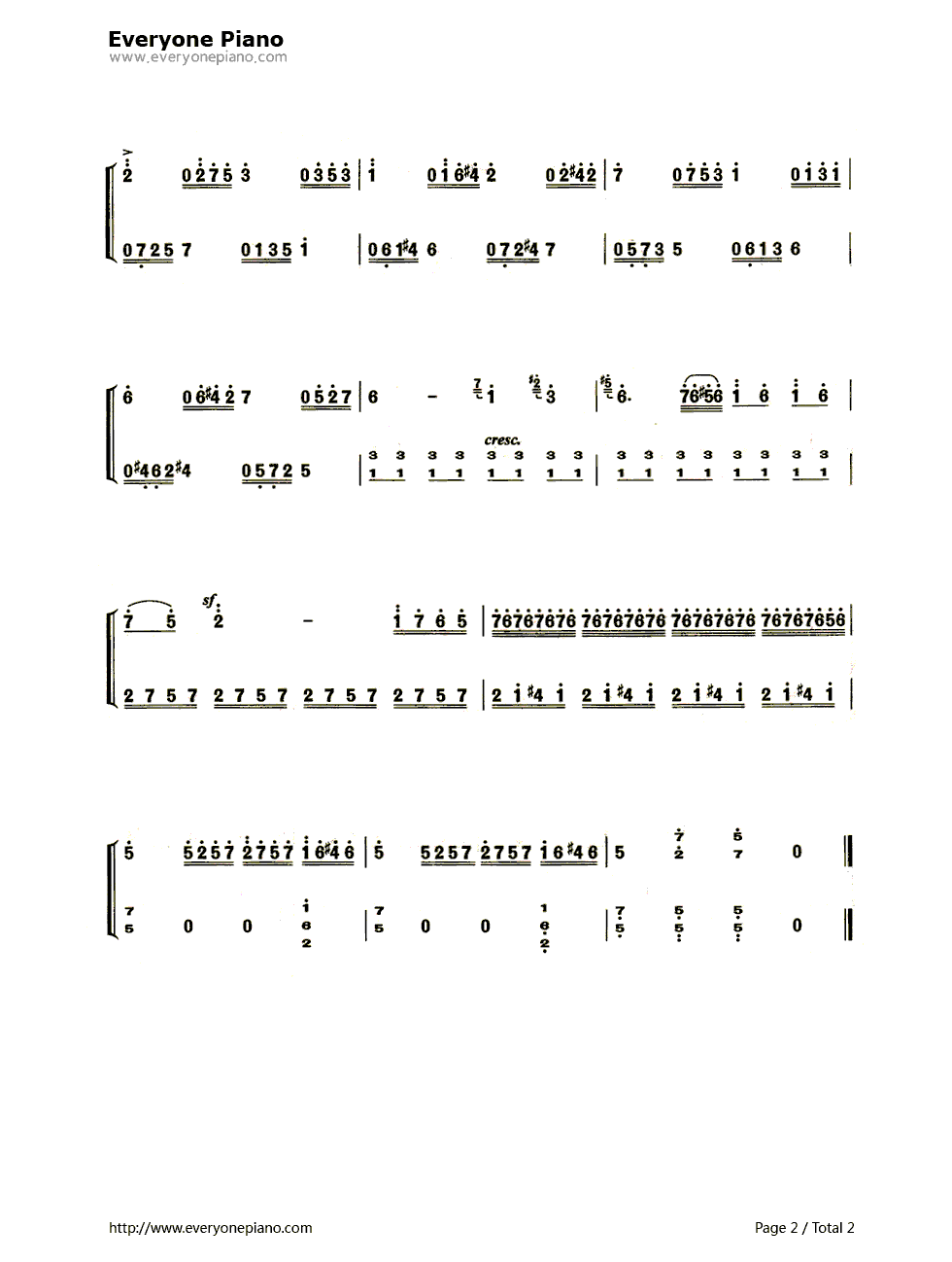 C大调小奏鸣曲钢琴简谱-数字双手-莫扎特（Mozart）2
