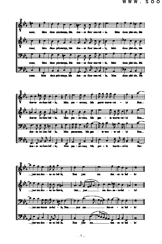 你好，我的爱人歌曲类合唱谱简谱-奥兰多·迪·拉索演唱1