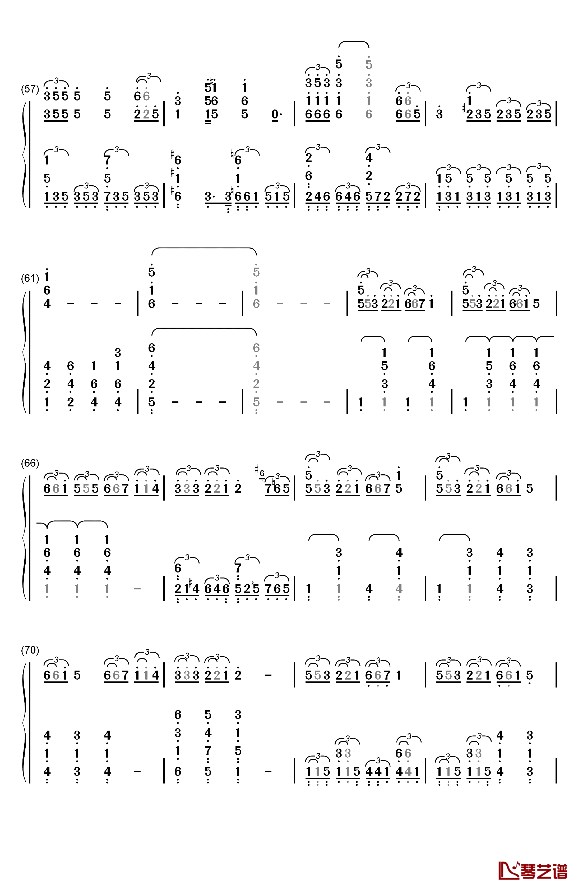 宾克斯的美酒钢琴简谱-数字双手-田中公平4