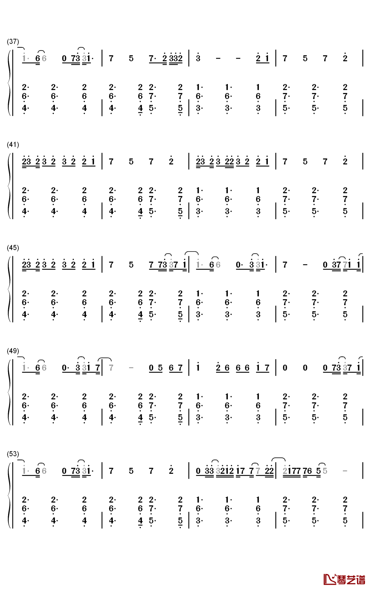 Fever钢琴简谱-数字双手-Dua Lipa Angèle3