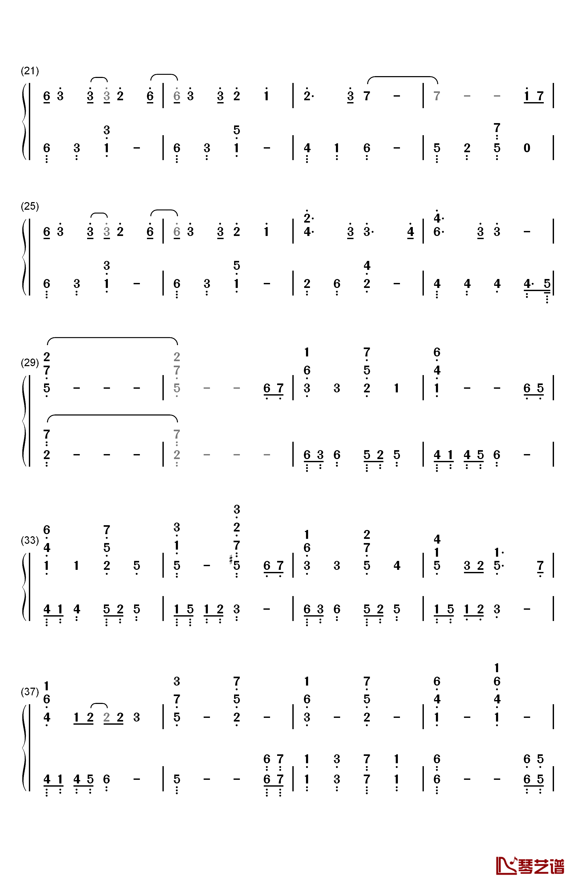 你与我相似钢琴简谱-数字双手-See-Saw2