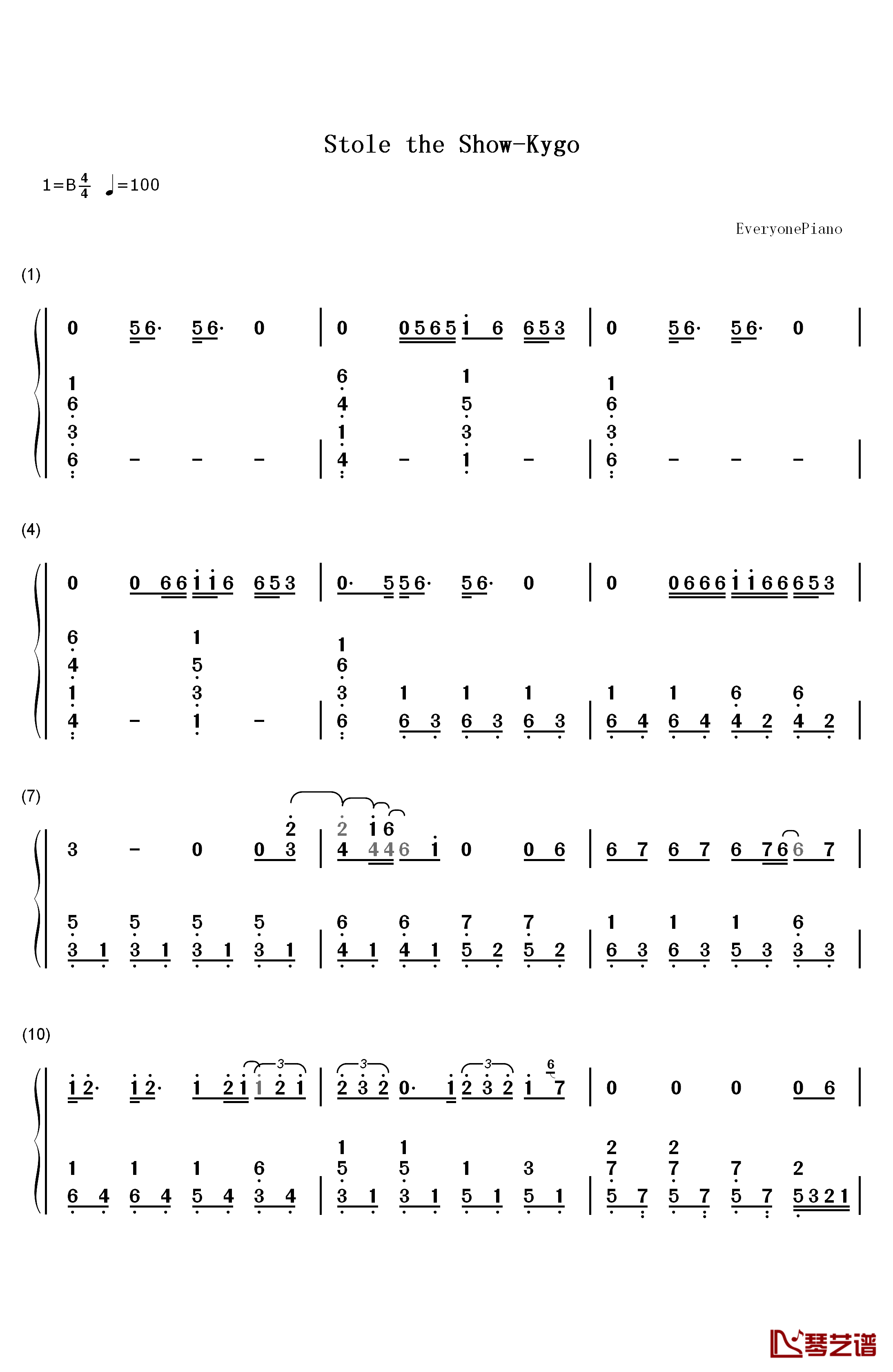 Stole the Show钢琴简谱-数字双手-Kygo1