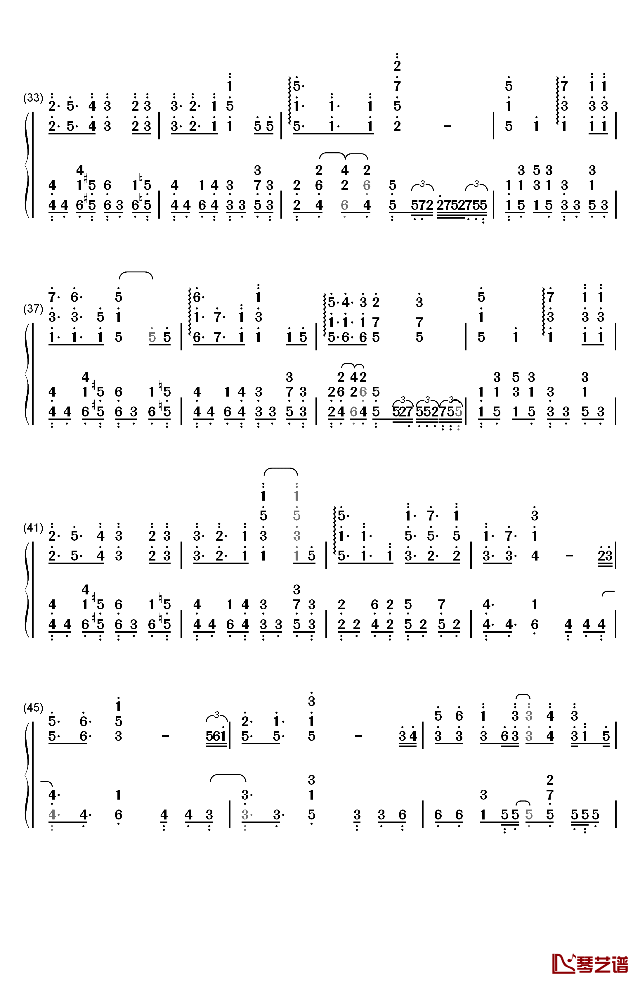 CLICK钢琴简谱-数字双手-Claris3